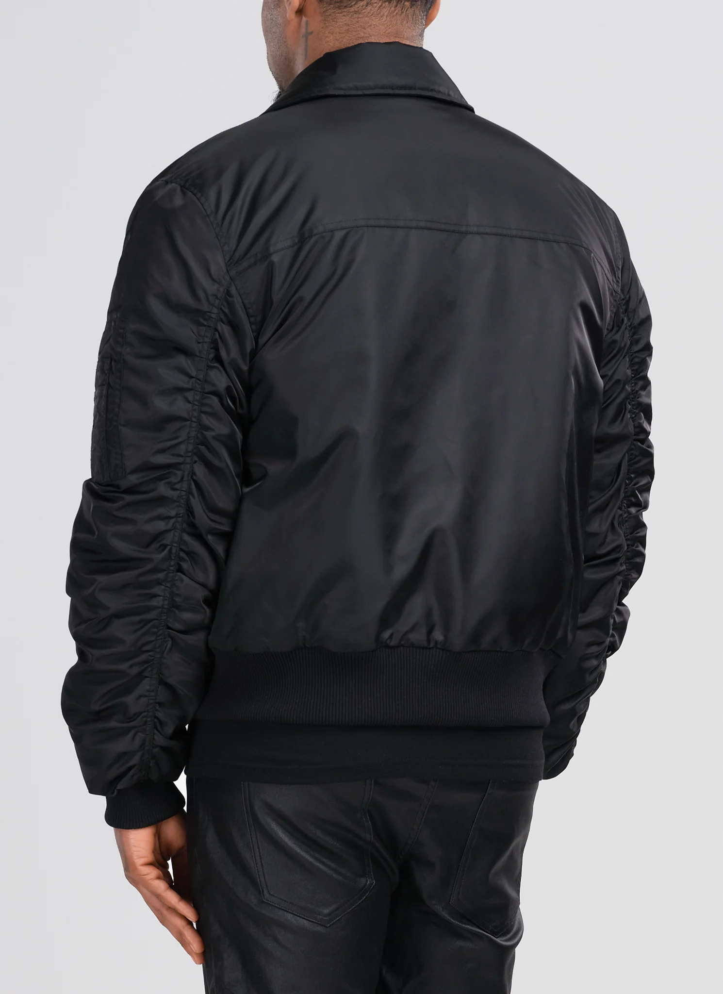 Aviator Flight Jacket - Black - Image 5