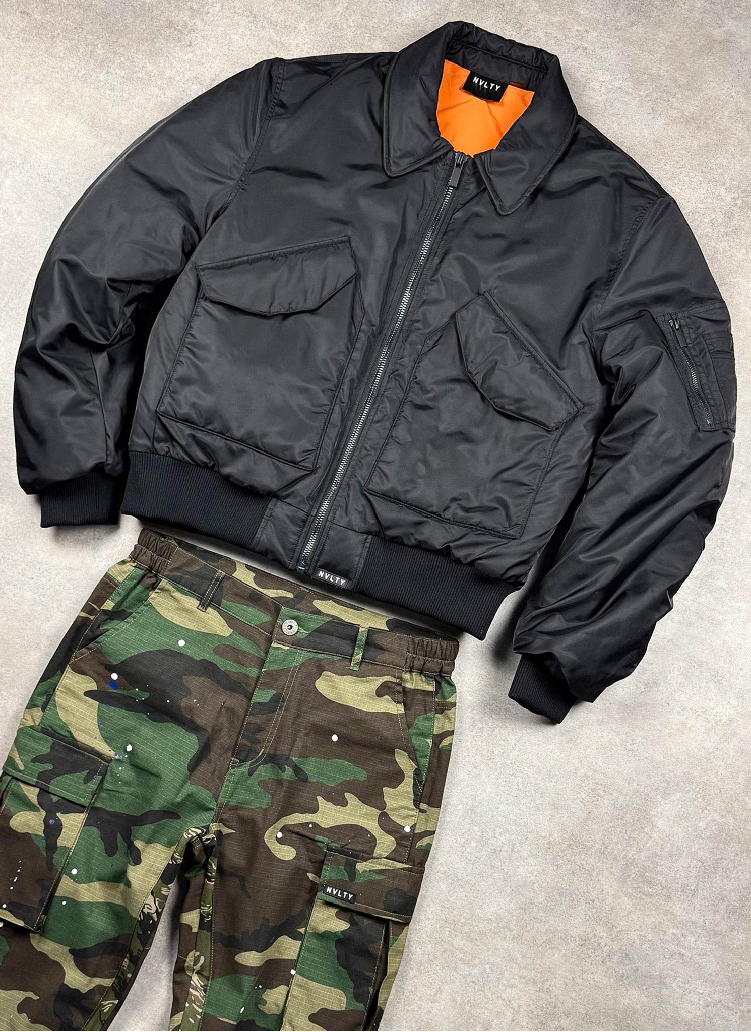 Aviator Flight Jacket - Black - Image 8