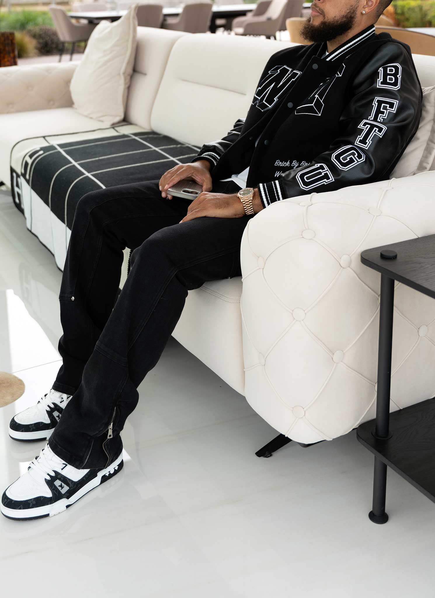Built From The Ground Up Varsity Jacket - Black - Image 15