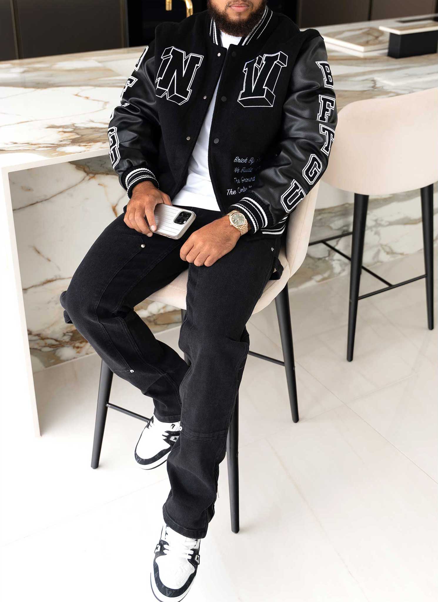 Built From The Ground Up Varsity Jacket - Black - Image 5