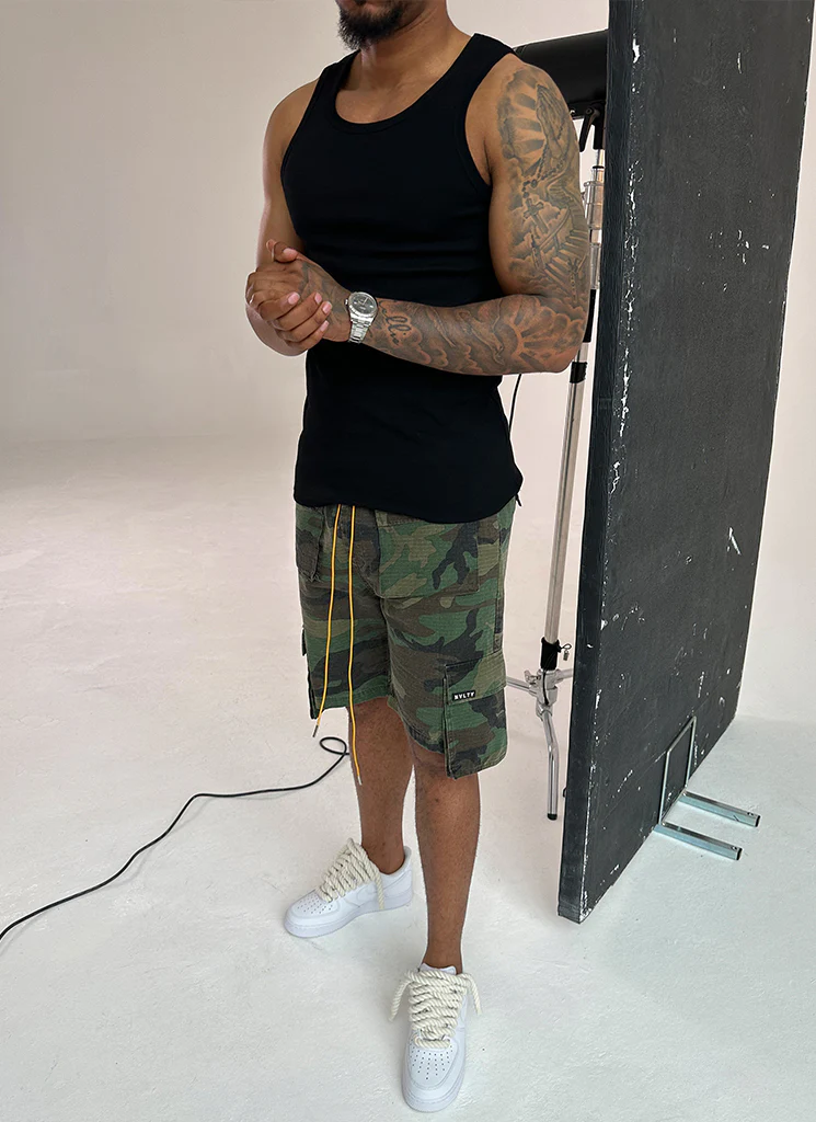 Essential Heavy Ribbed Vest - Black - Image 3