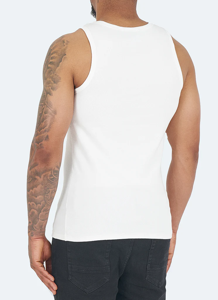 Essential Heavy Ribbed Vest - White - Image 4