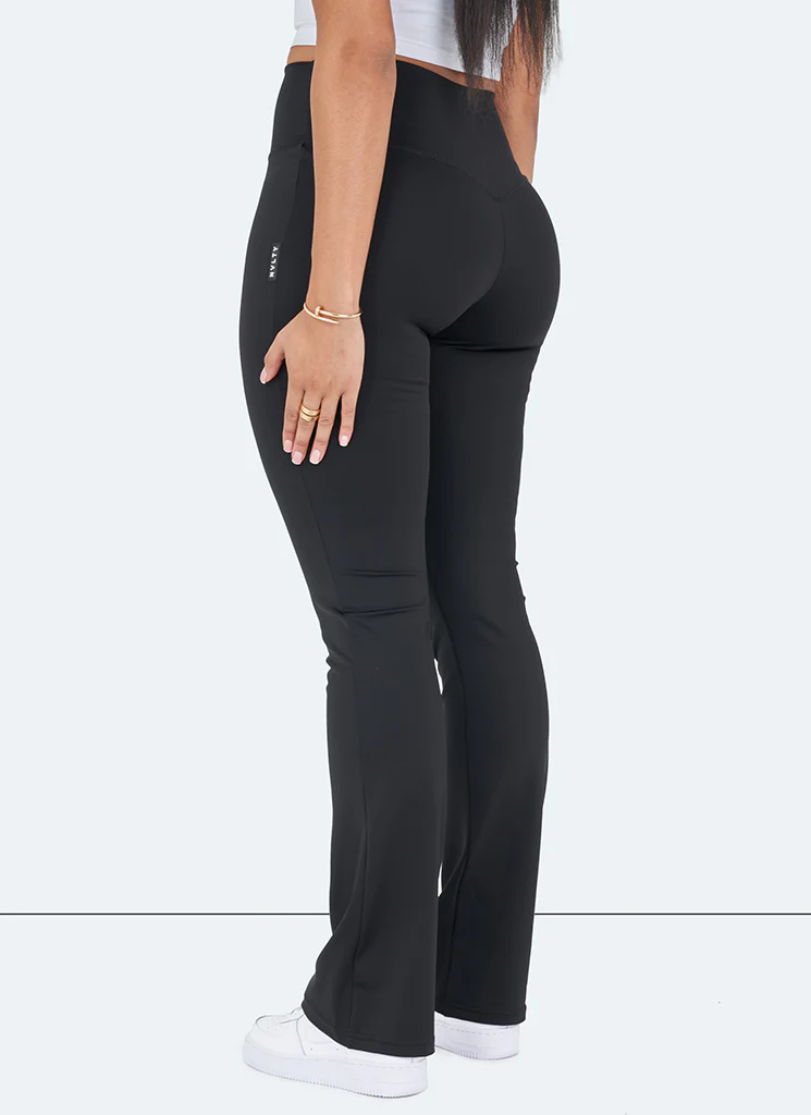 Flare Leggings - Black - Image 2