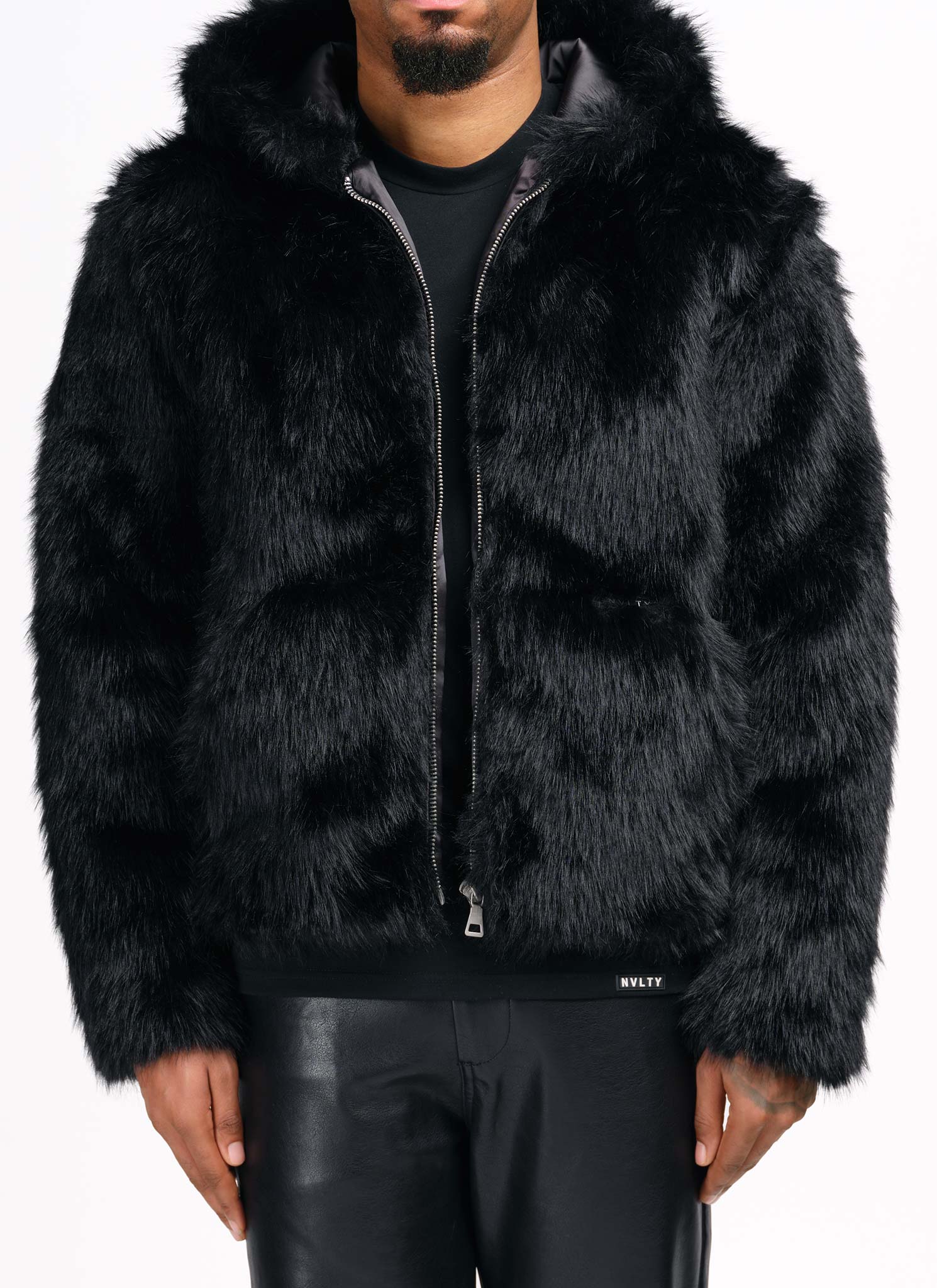 Fur Jacket - Black - Image 5