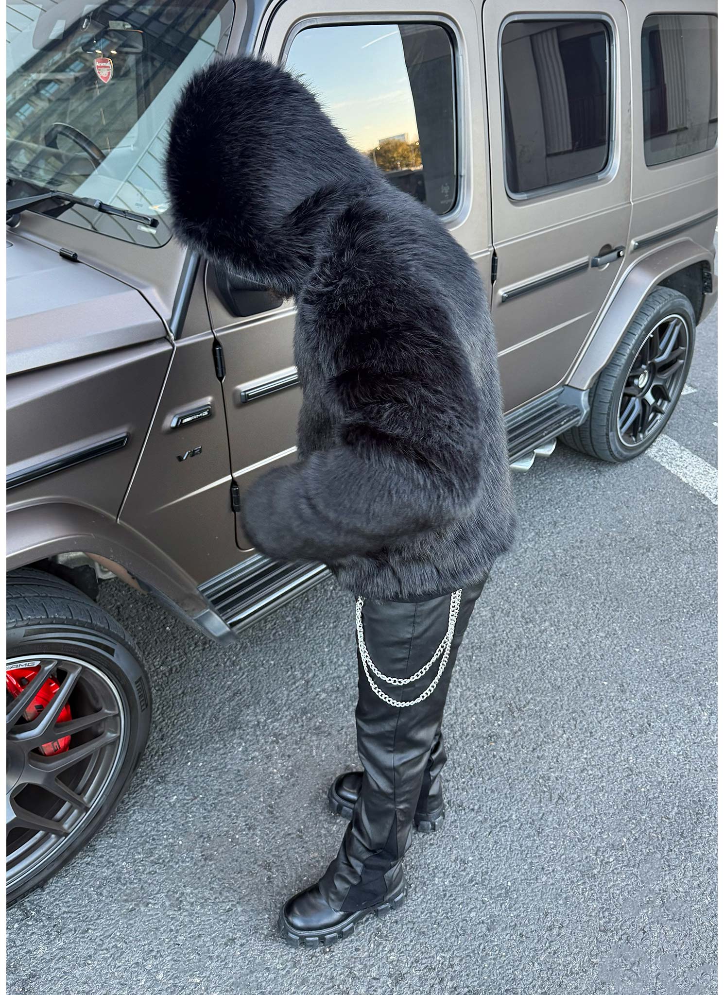 Fur Jacket - Black - Image 7