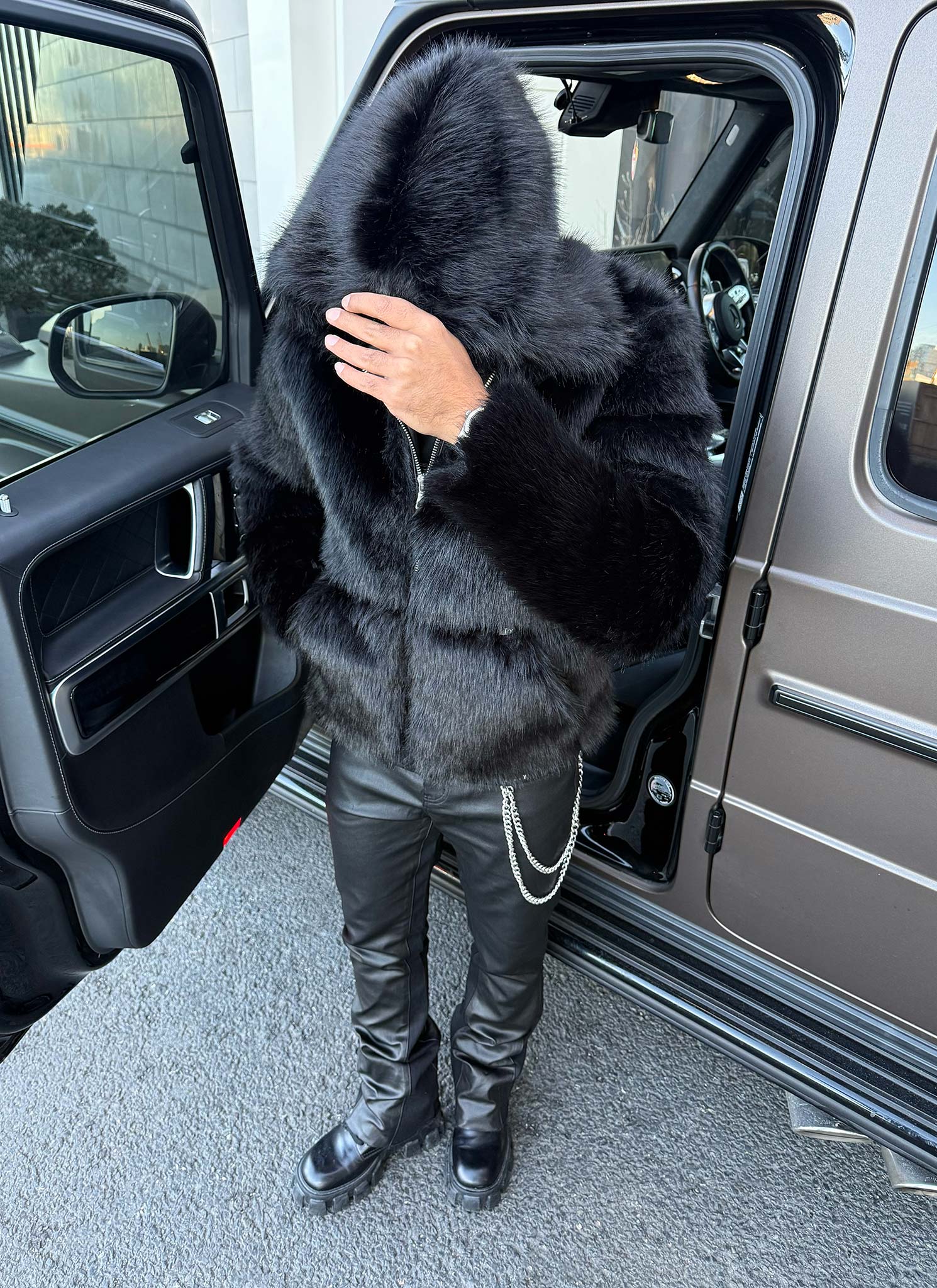 Fur Jacket - Black - Image 8