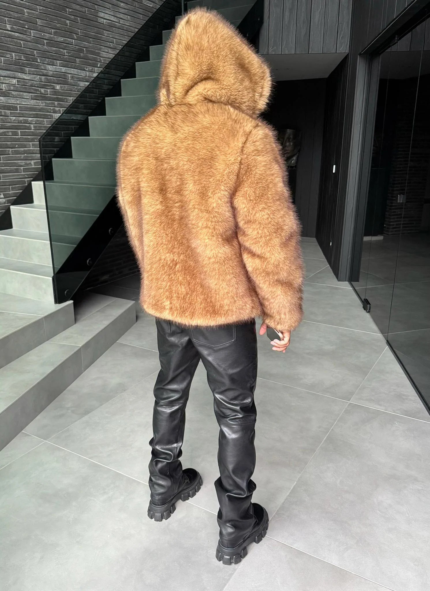 Fur Jacket - Brown - Image 12