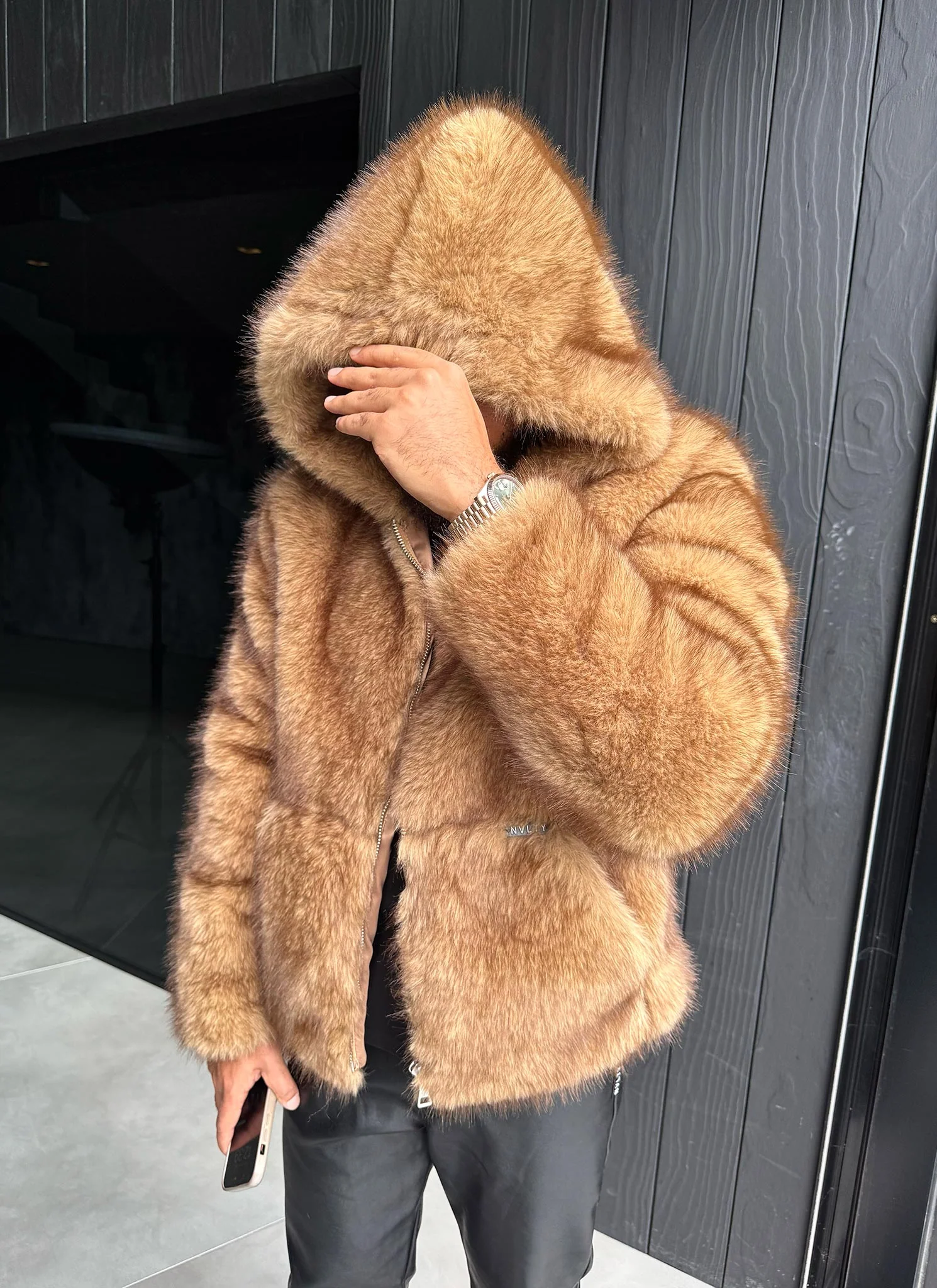 Fur Jacket - Brown - Image 13