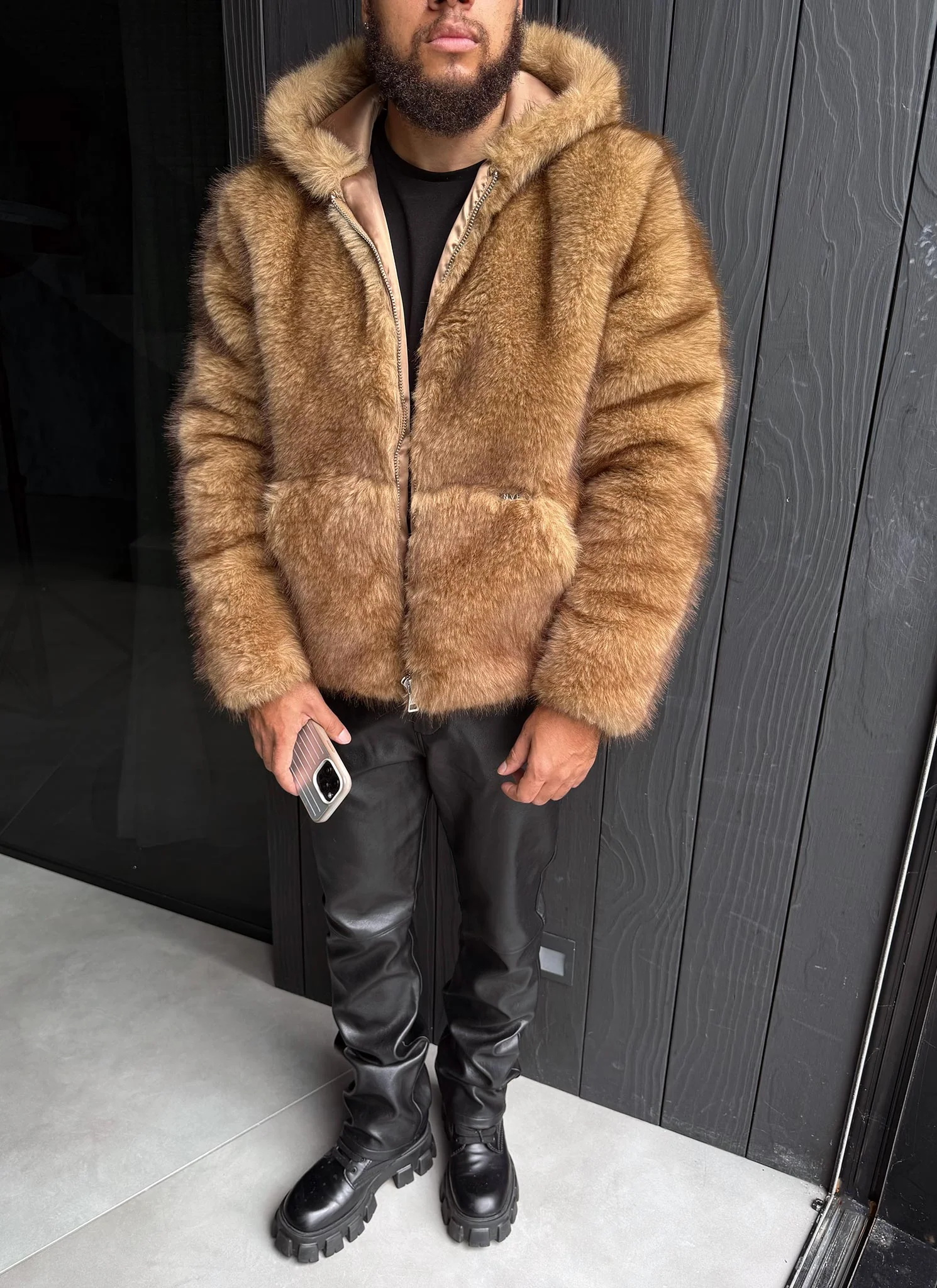Fur Jacket - Brown - Image 16