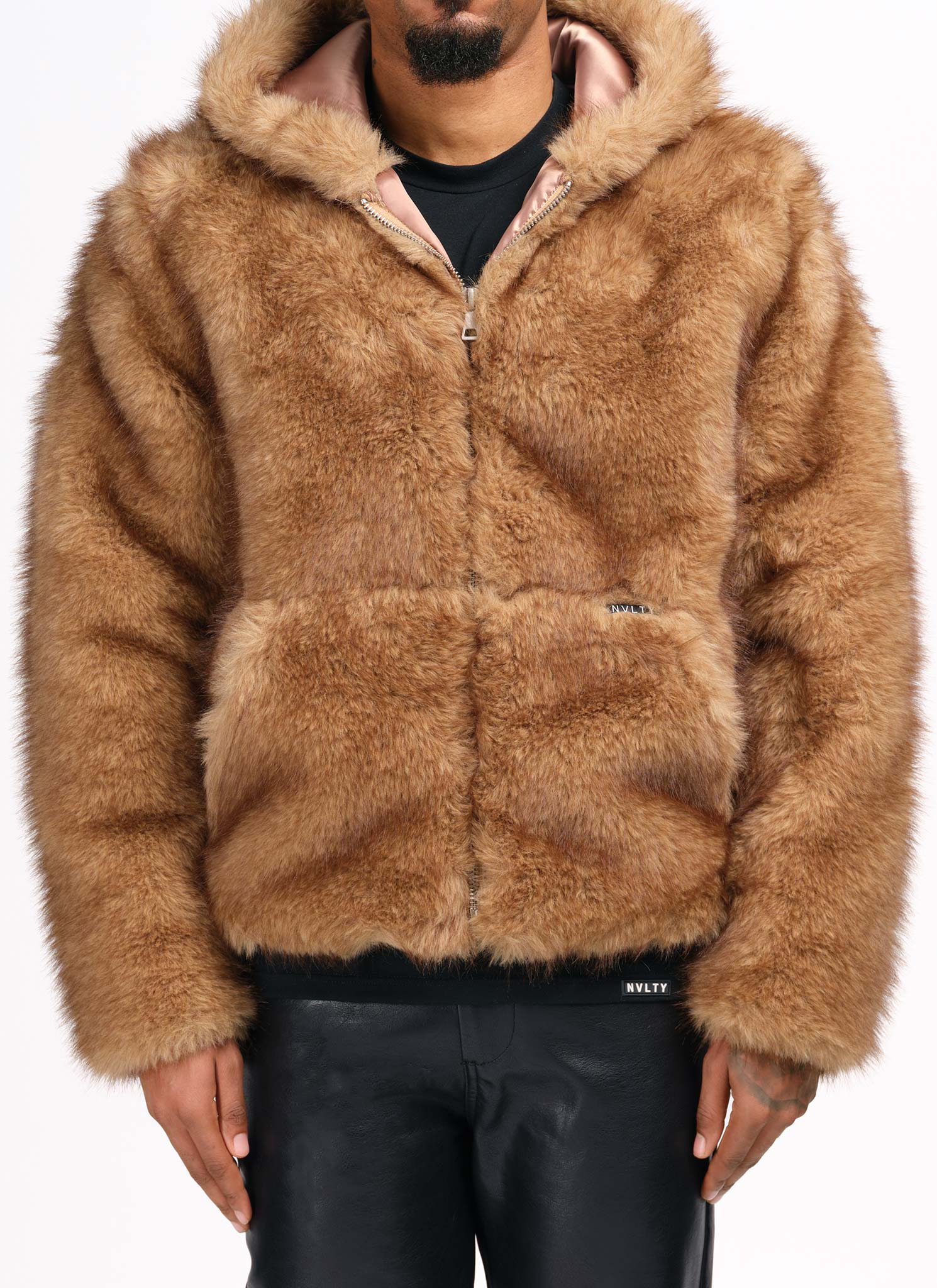 Fur Jacket - Brown - Image 5