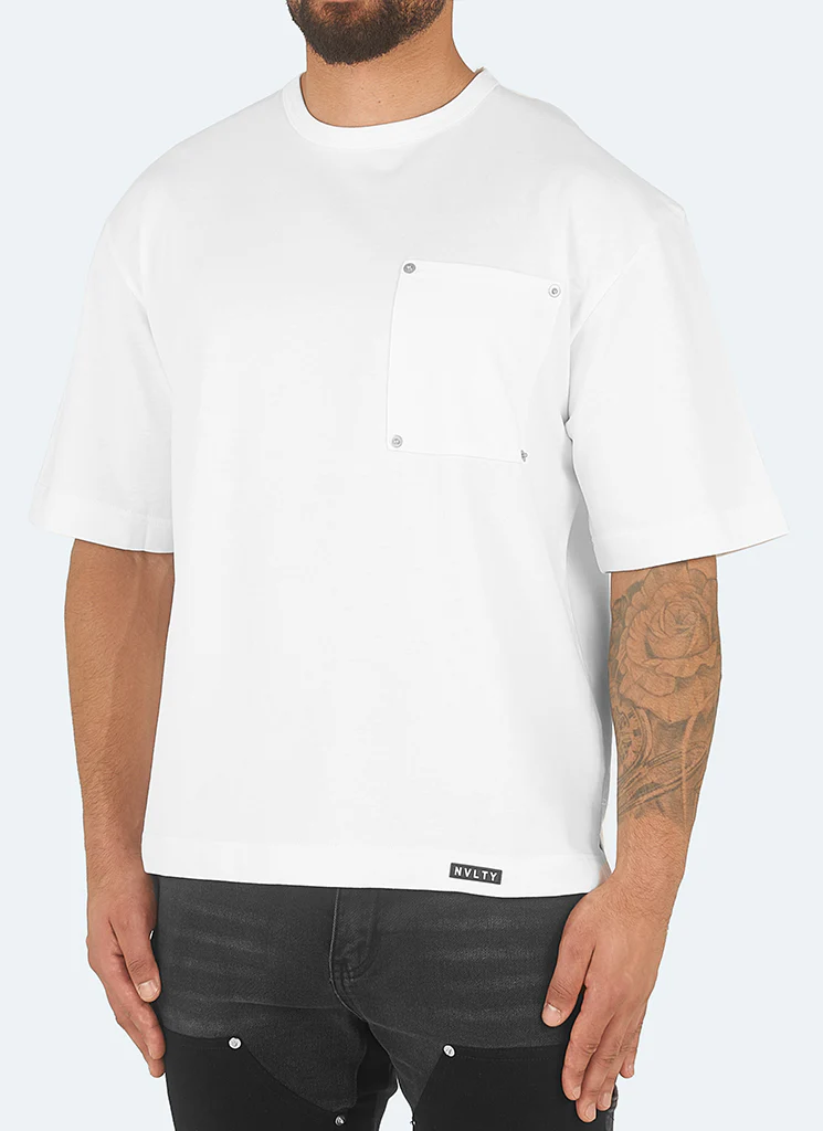 Heavyweight Boxy Rivet T-Shirt - White - Image 2