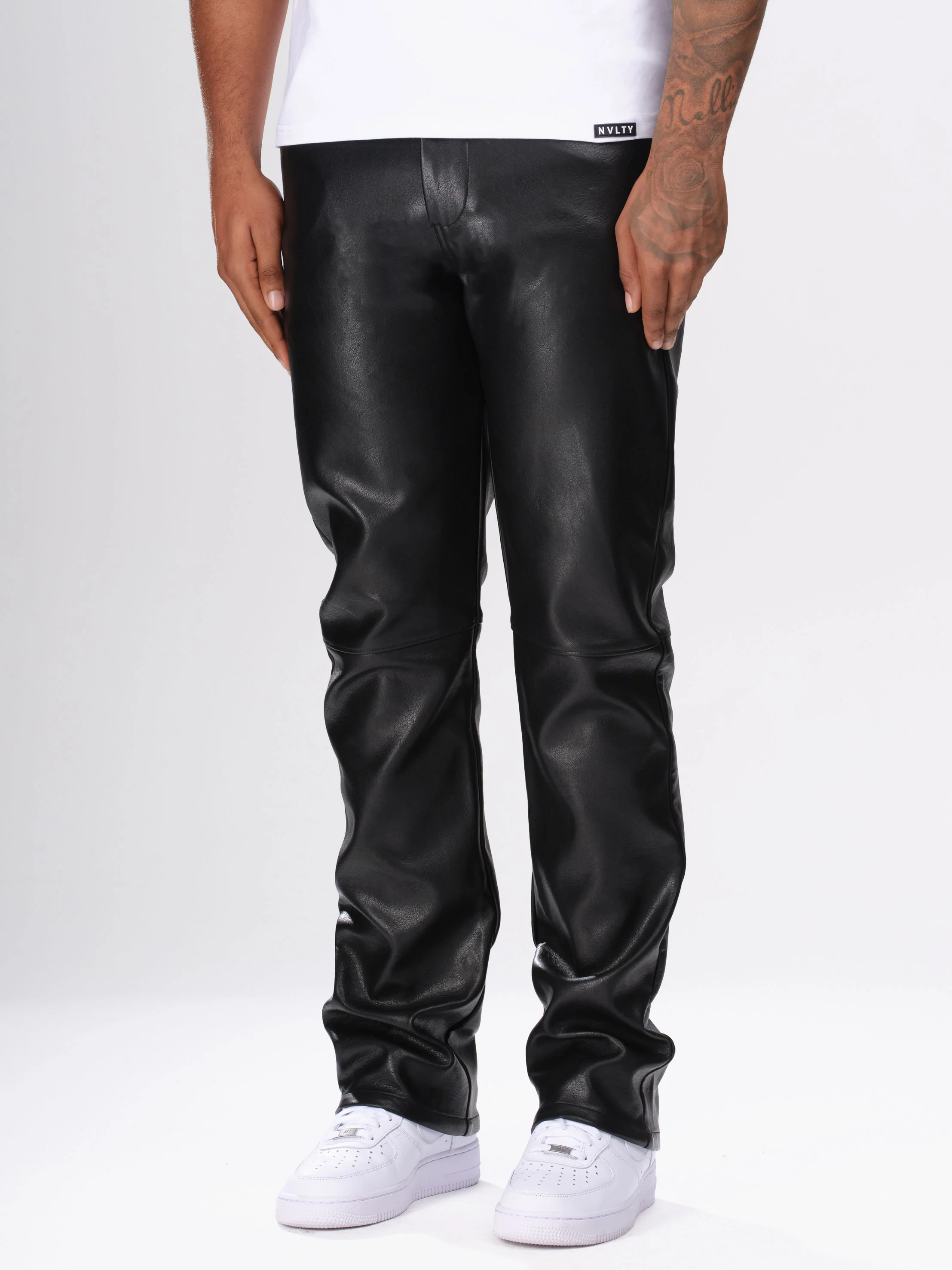 Heavyweight Leather Pants - Black - Image 6