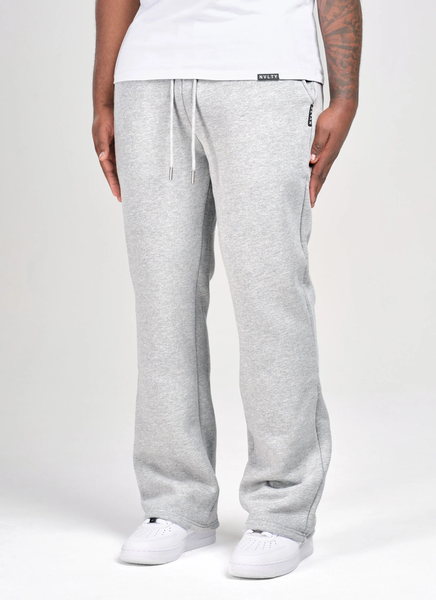 Heavyweight Luxe Flare Joggers - Grey - Image 3