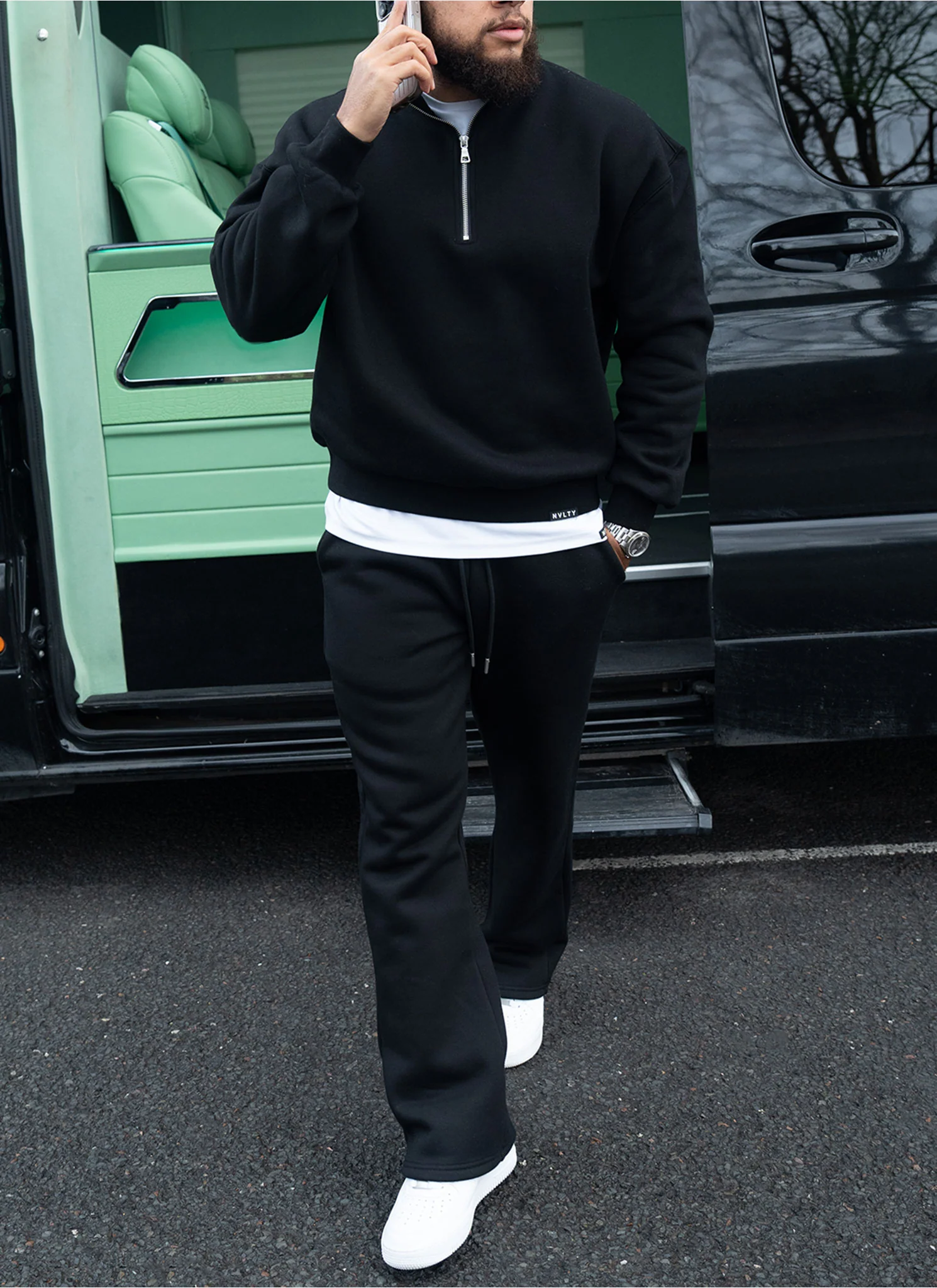 Heavyweight Luxe Quarter Zip - Black - Image 7