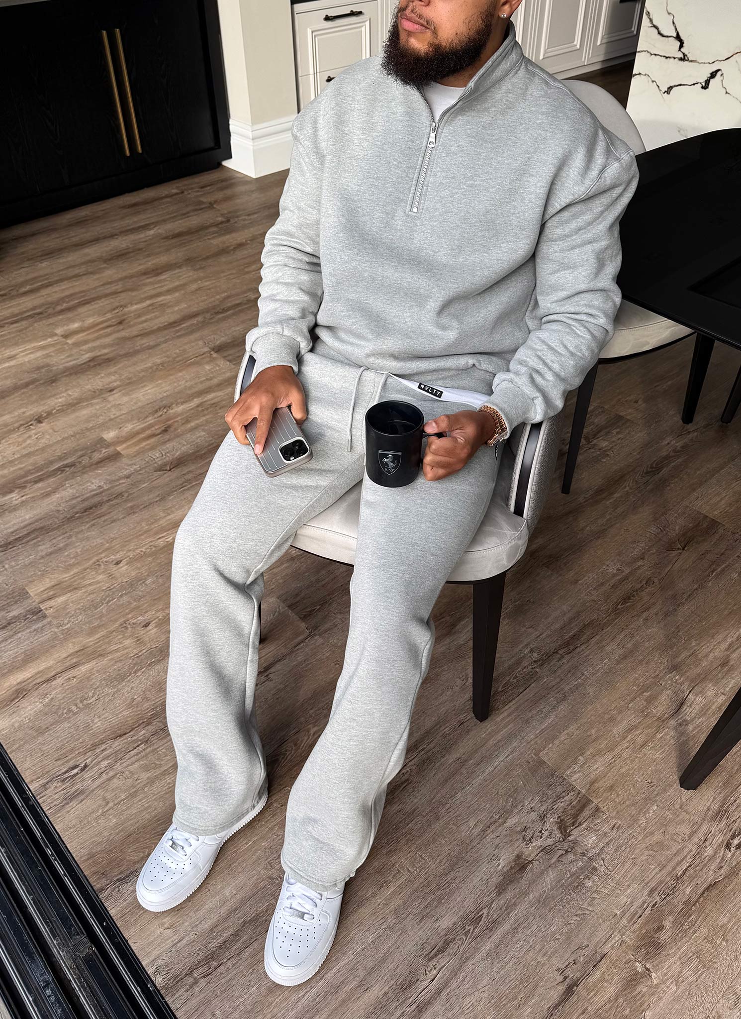 Heavyweight Luxe Quarter Zip - Grey - Image 12