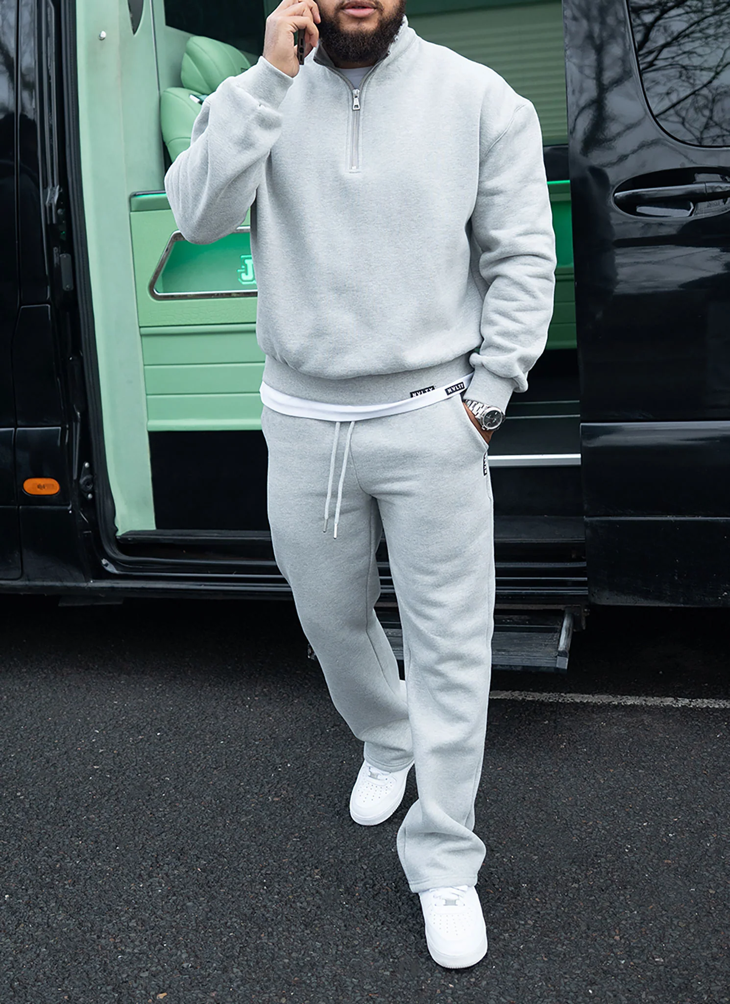 Heavyweight Luxe Quarter Zip - Grey - Image 2