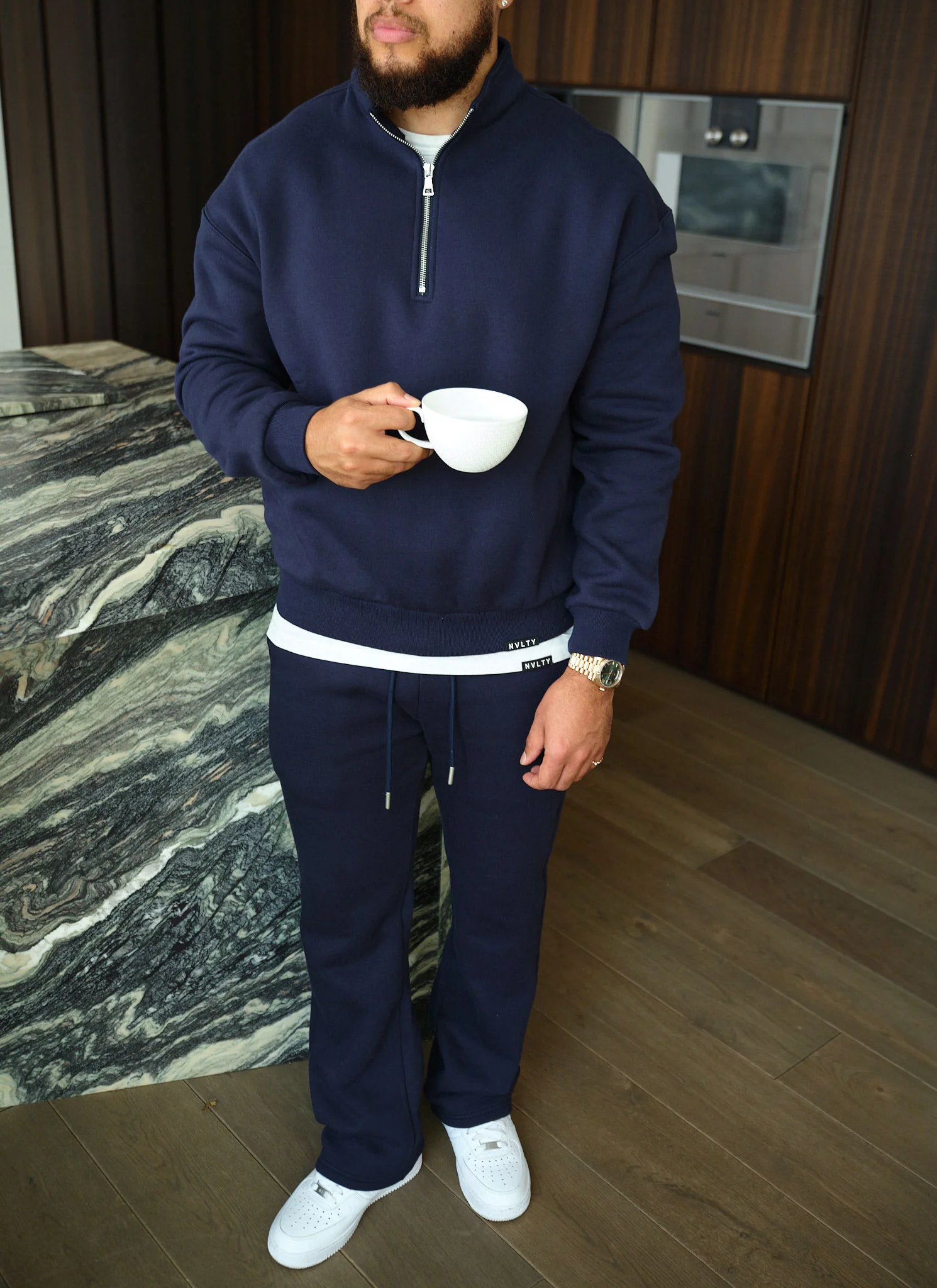 Heavyweight Luxe Quarter Zip - Navy - Image 2