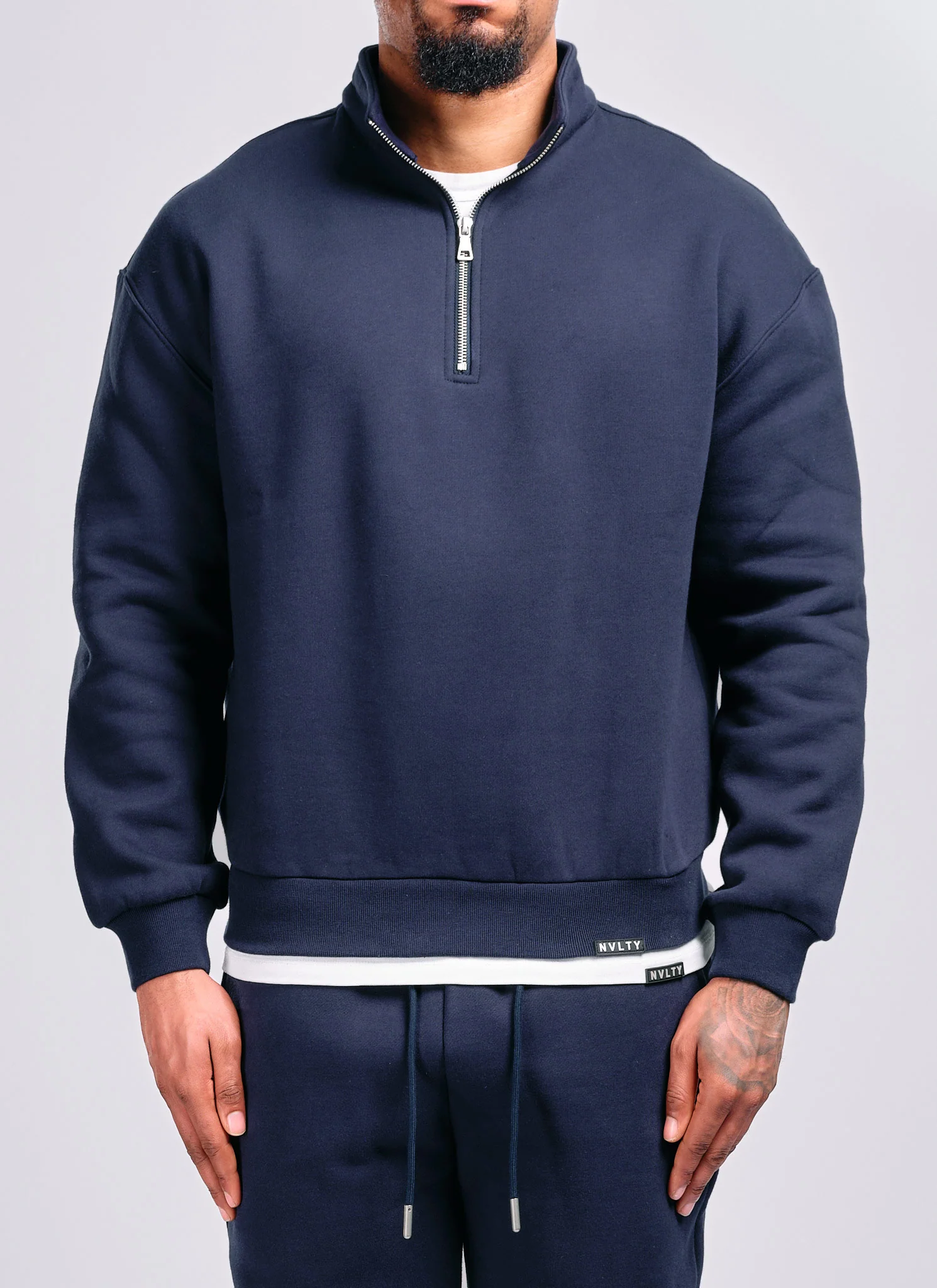Heavyweight Luxe Quarter Zip - Navy - Image 3