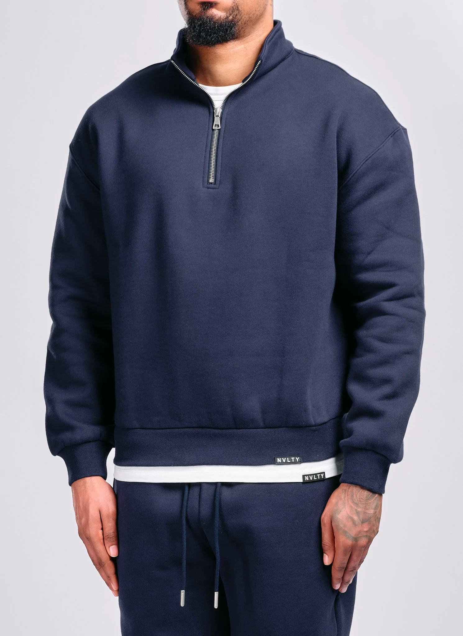 Heavyweight Luxe Quarter Zip - Navy - Image 5