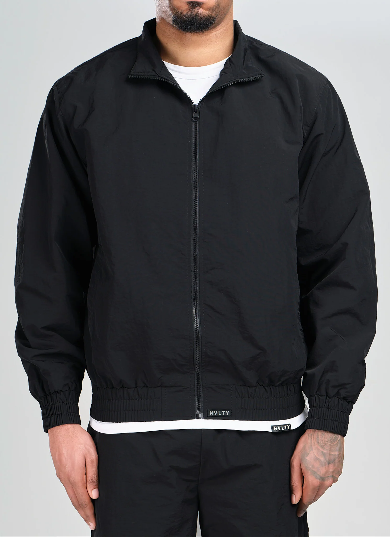 Heavyweight Shell Track Jacket - Black - Image 5