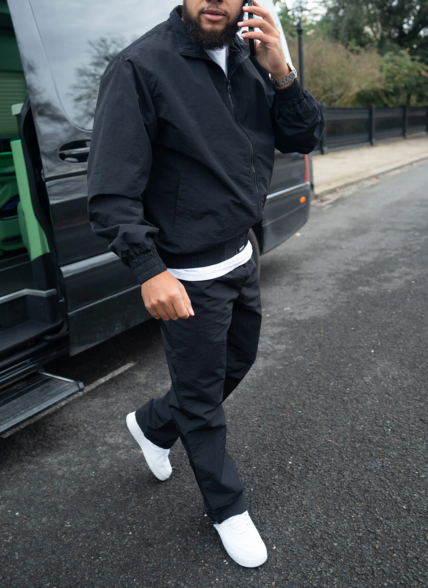 Heavyweight Shell Track Jacket - Black - Image 7