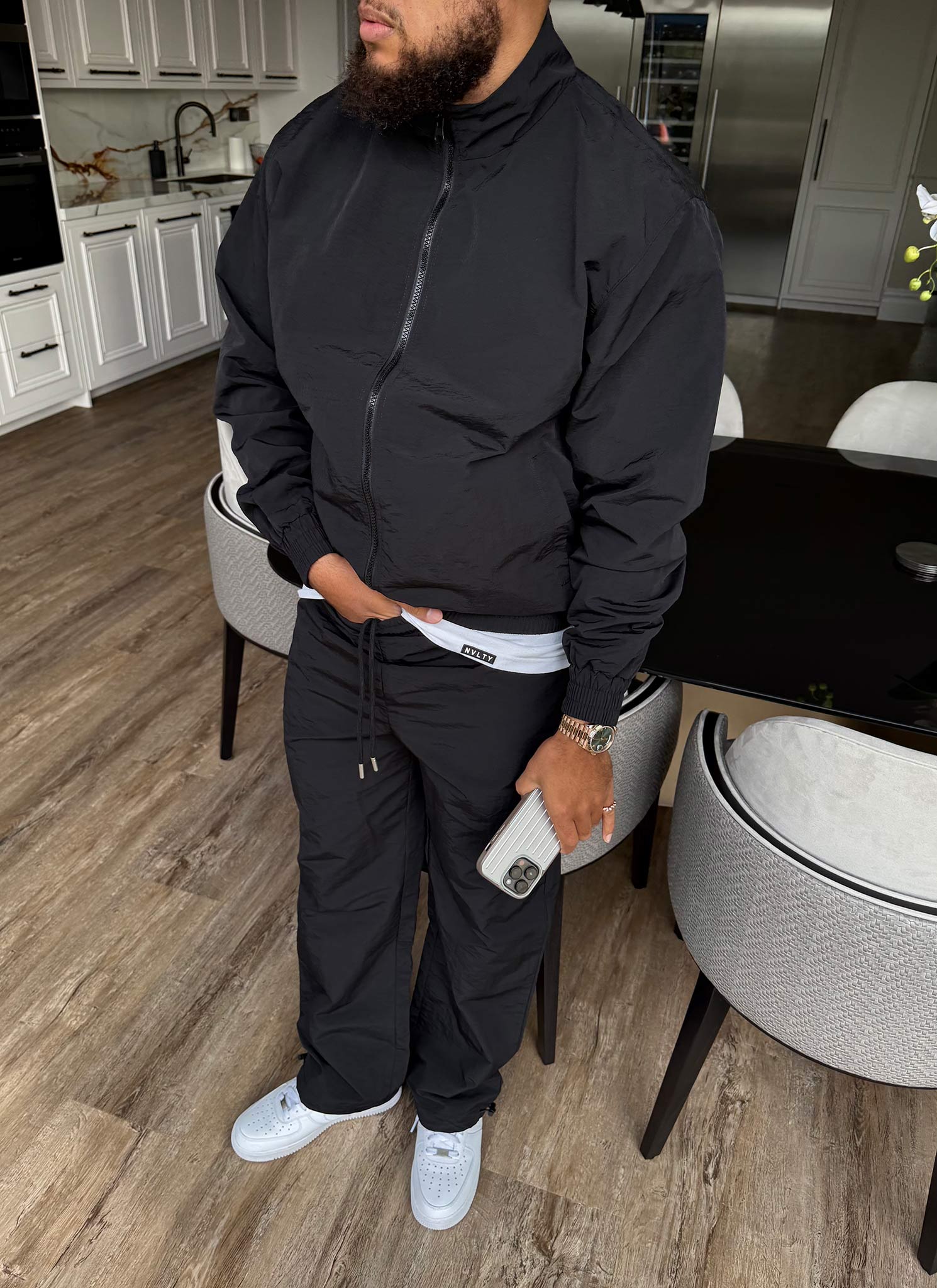 Heavyweight Shell Track Jacket - Black - Image 8