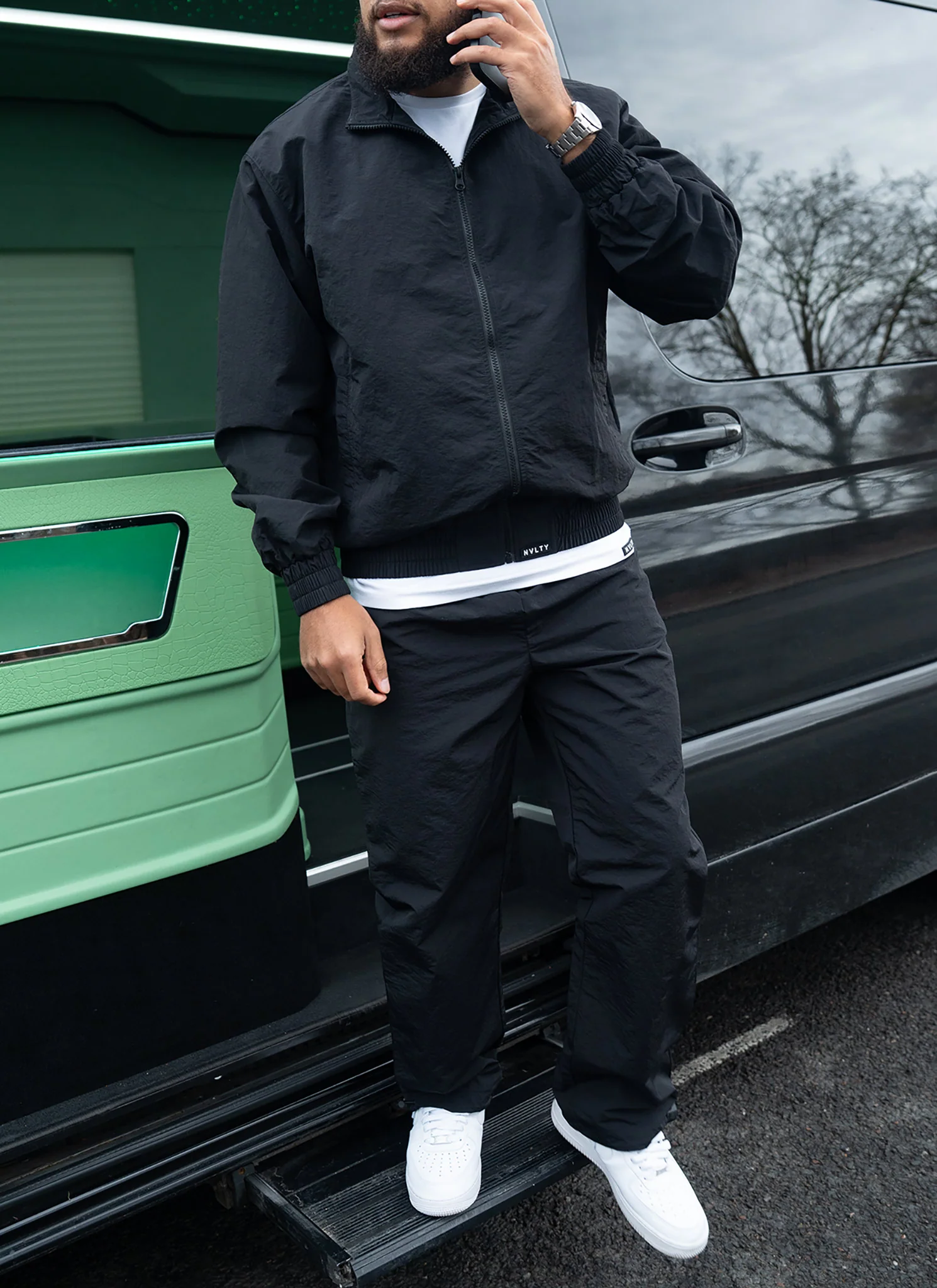 Heavyweight Shell Track Jacket - Black - Image 9