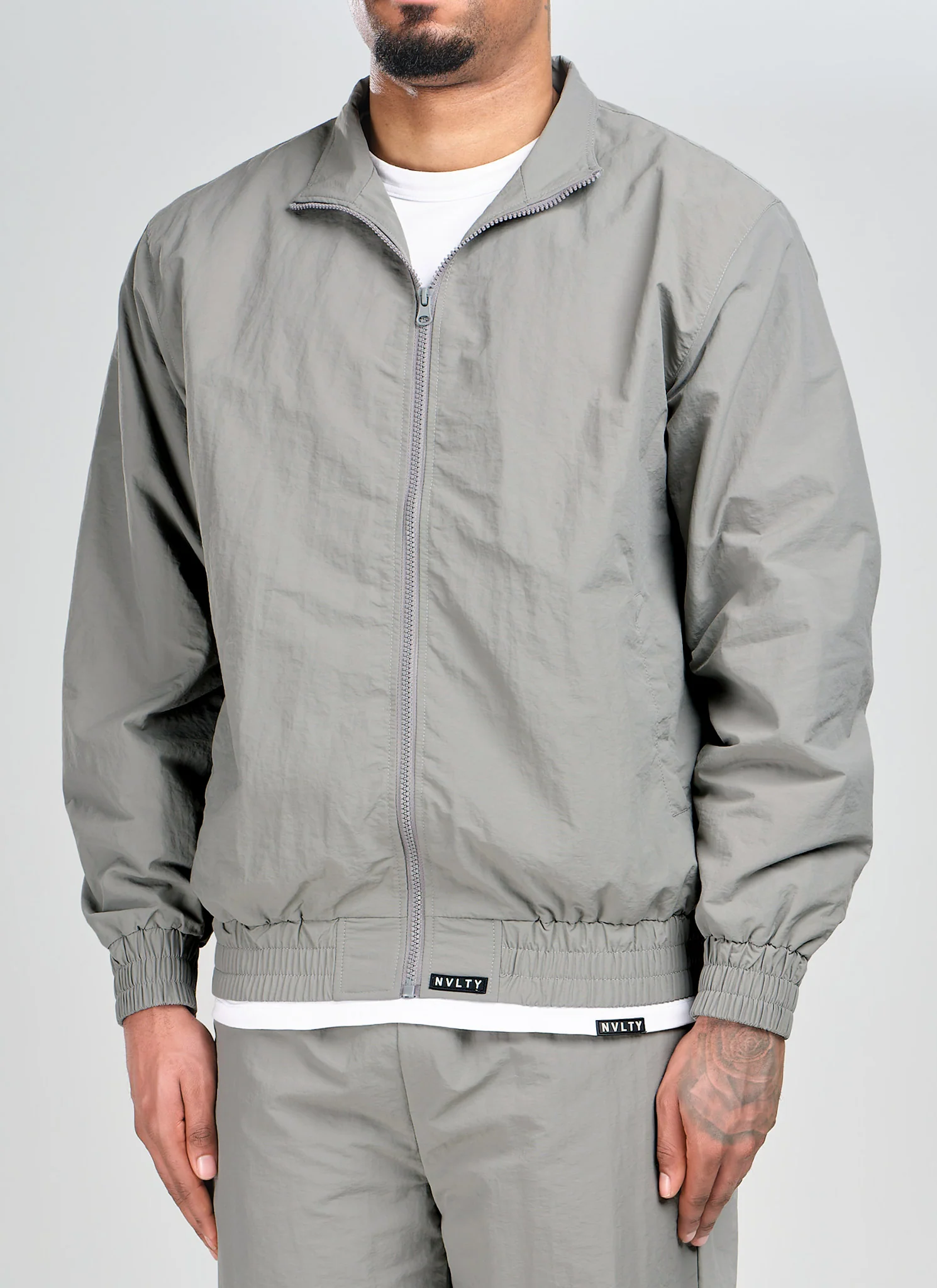Heavyweight Shell Track Jacket - Grey - Image 3
