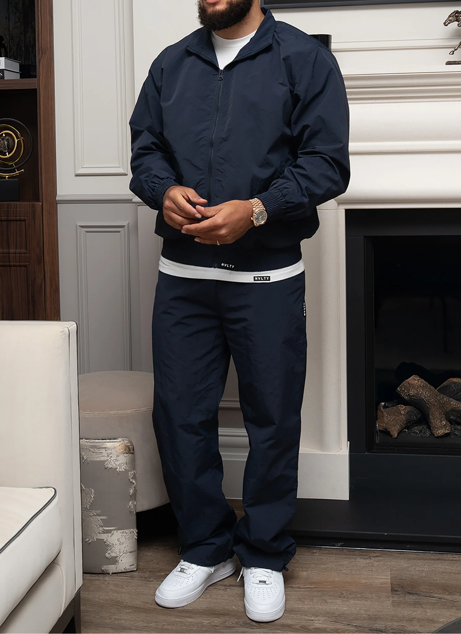 Heavyweight Shell Track Jacket - Navy - Image 11