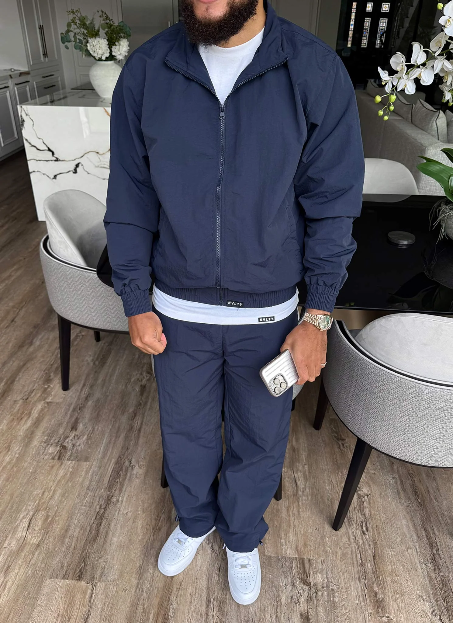 Heavyweight Shell Track Jacket - Navy - Image 12