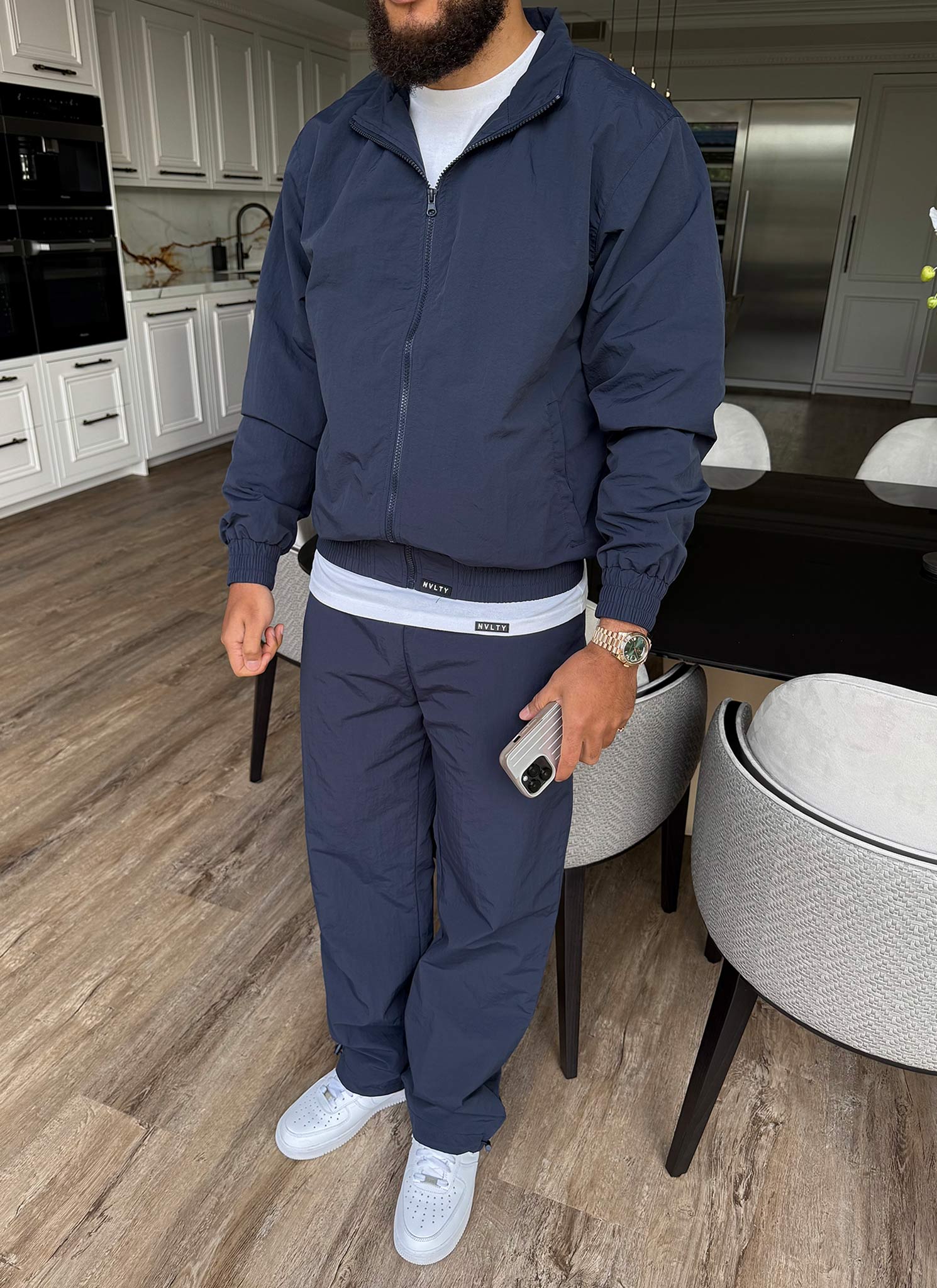 Heavyweight Shell Track Jacket - Navy - Image 13