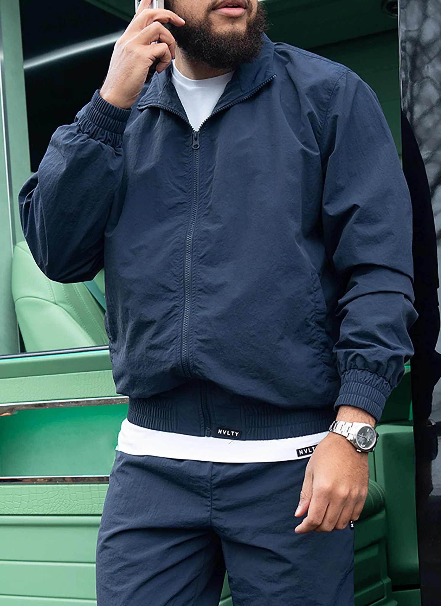 Heavyweight Shell Track Jacket - Navy - Image 2