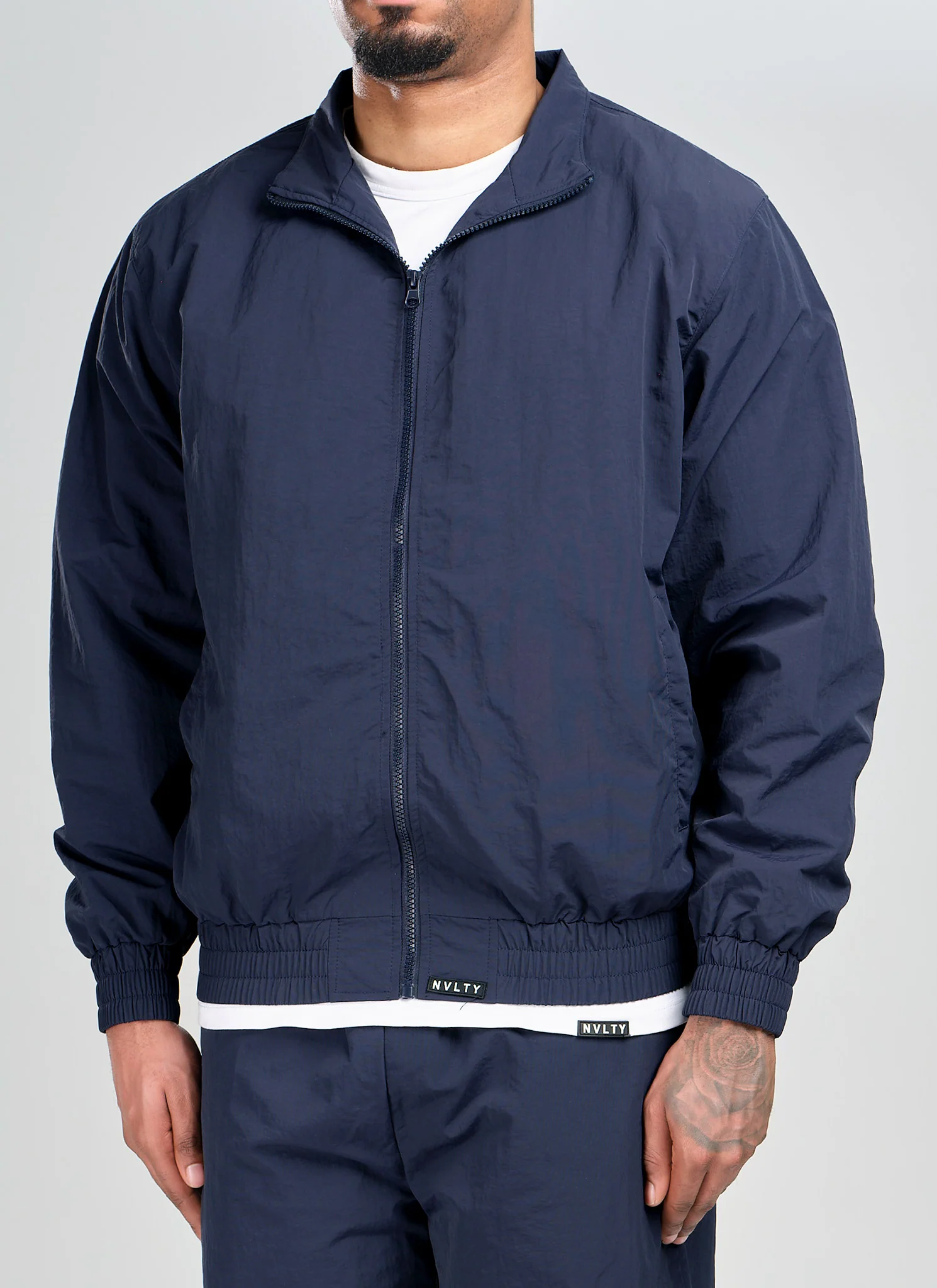 Heavyweight Shell Track Jacket - Navy - Image 3