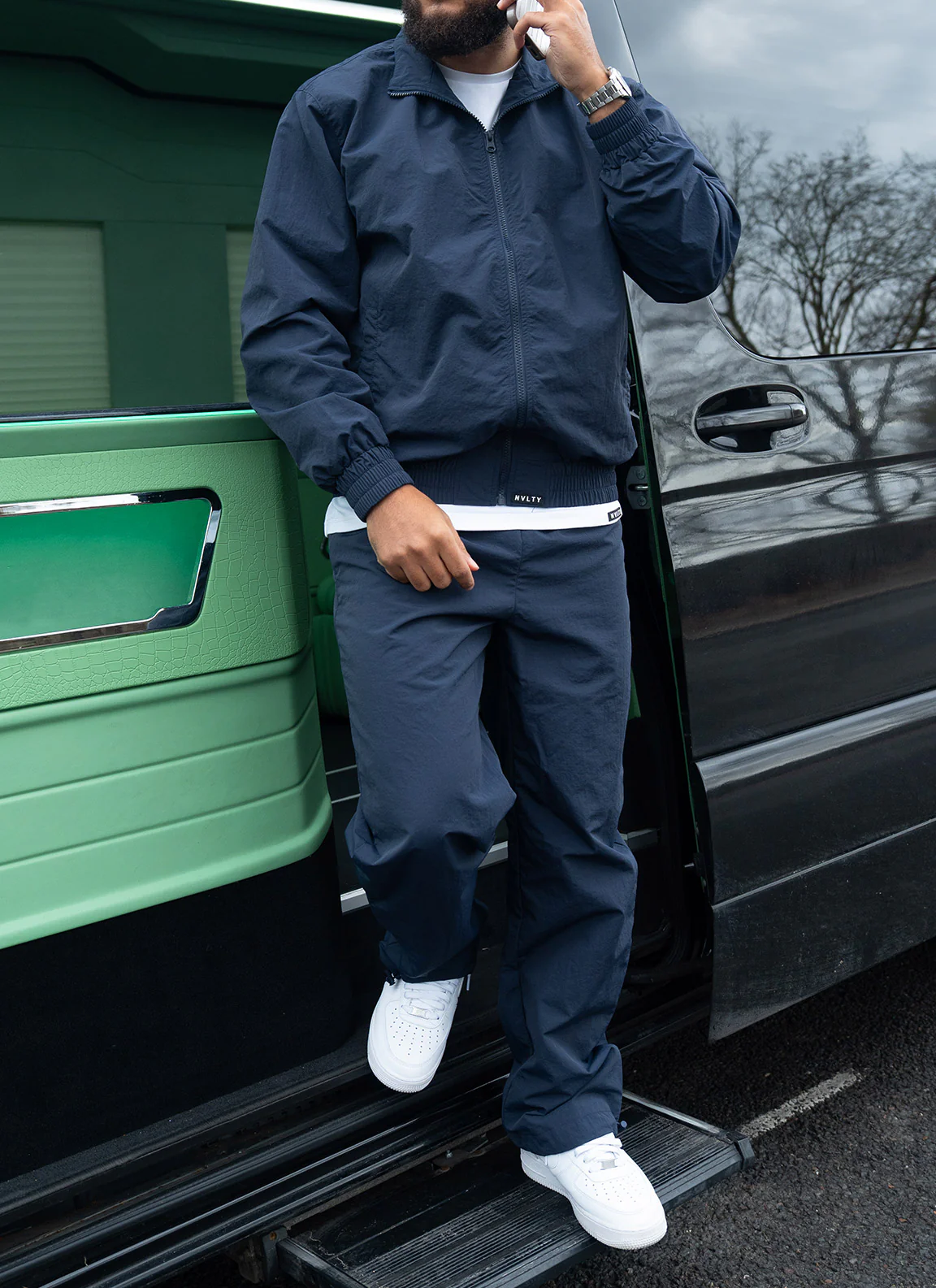 Heavyweight Shell Track Jacket - Navy - Image 8