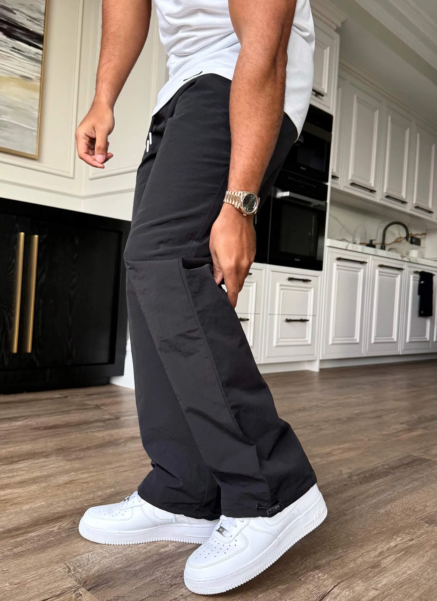 Heavyweight Shell Track Pants - Black - Image 2