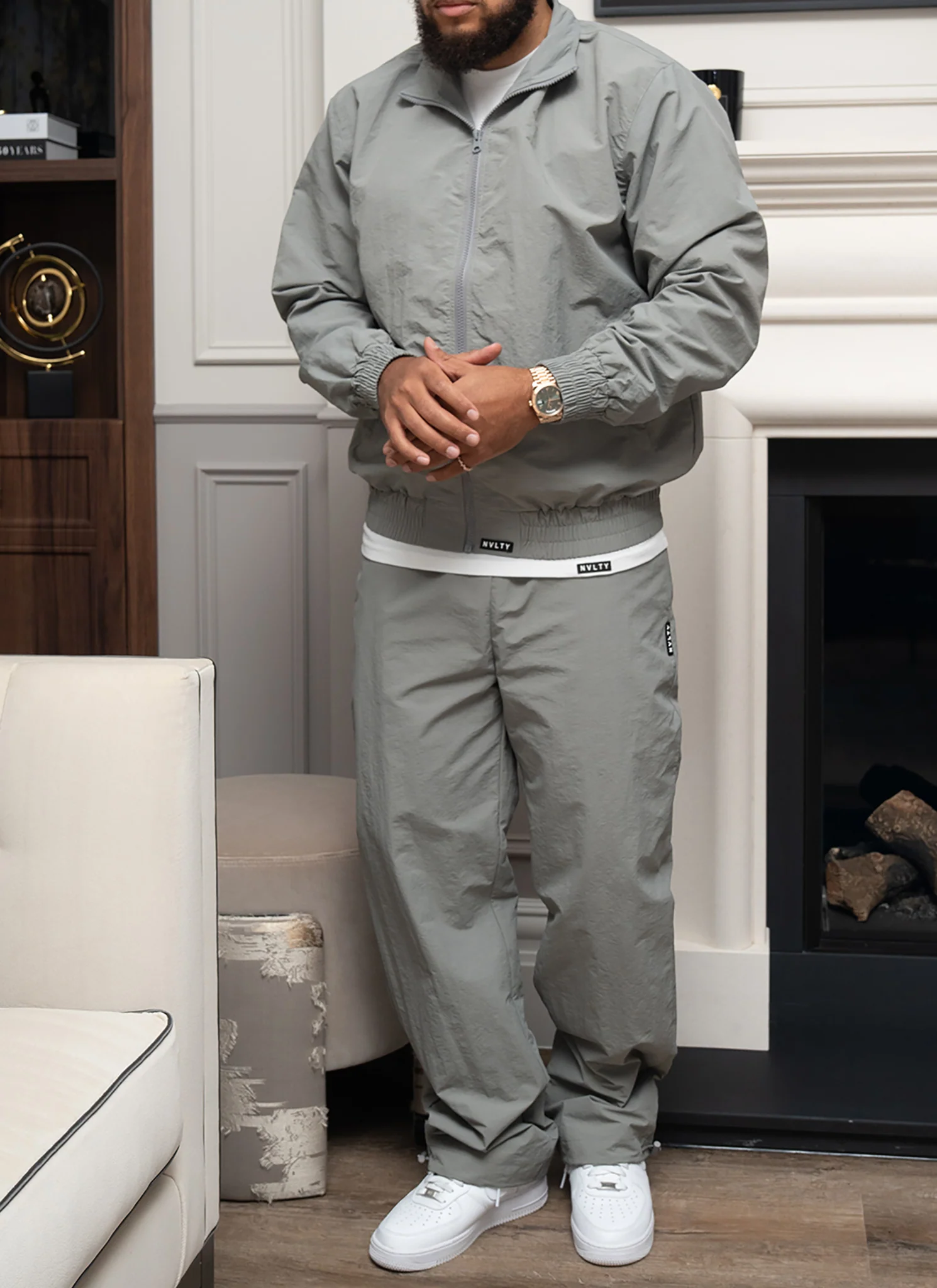 Heavyweight Shell Track Pants - Grey - Image 8