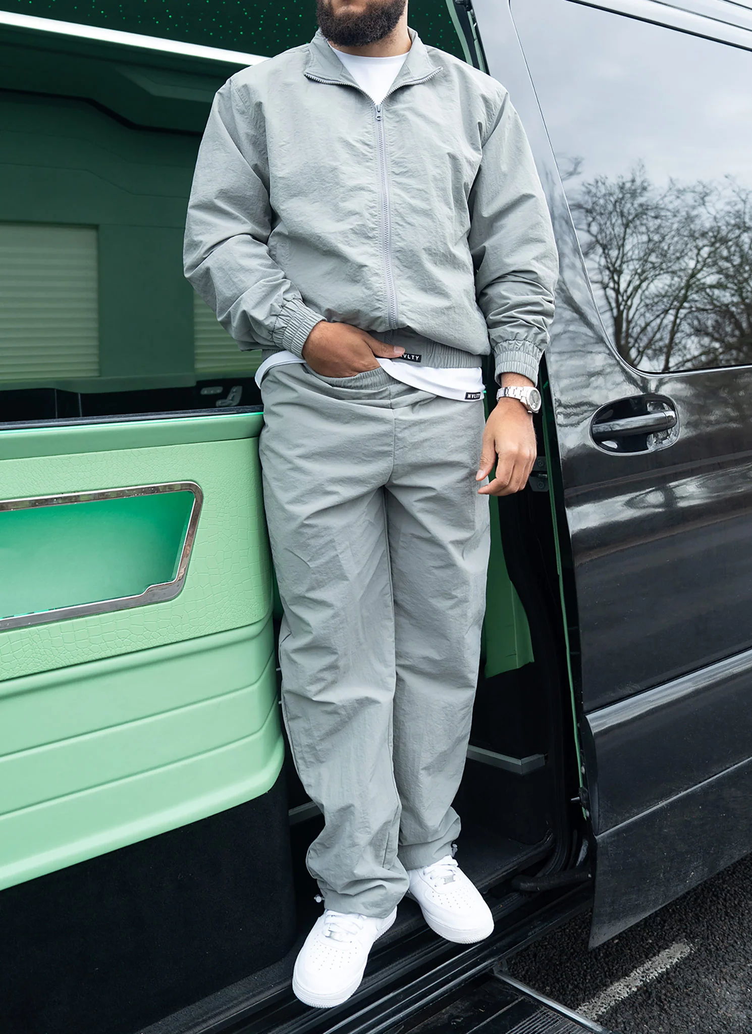 Heavyweight Shell Track Pants - Grey - Image 9