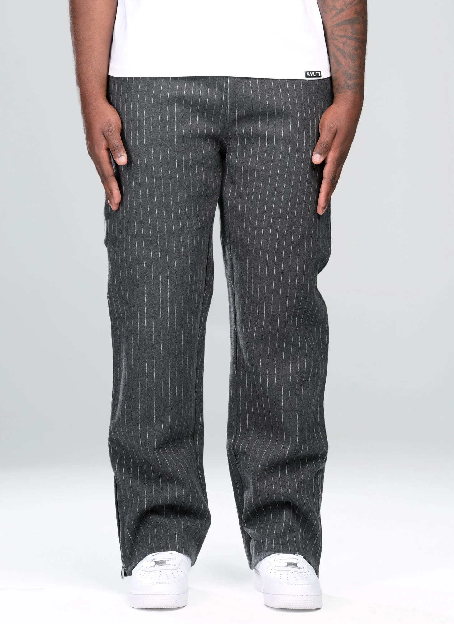 Heavyweight Pinstripe Pants - Grey