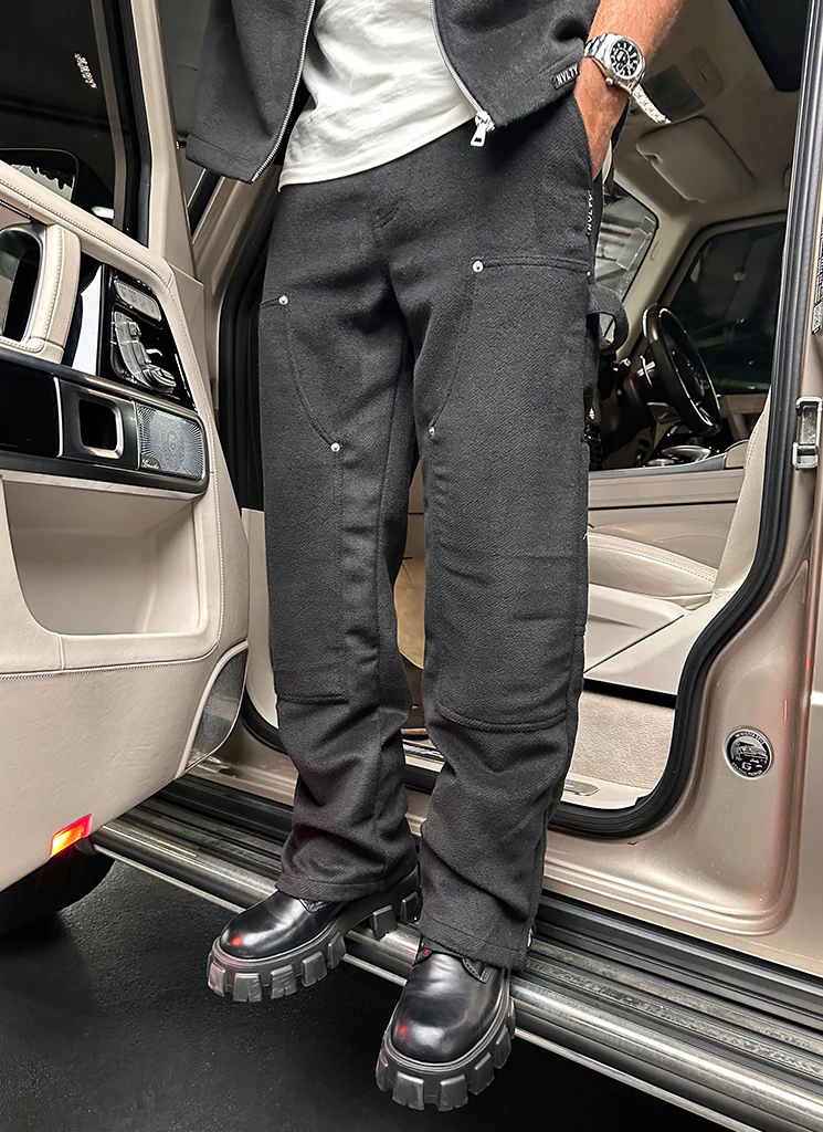 Heavyweight Wool Carpenter Rivet Pants - Black - Image 8