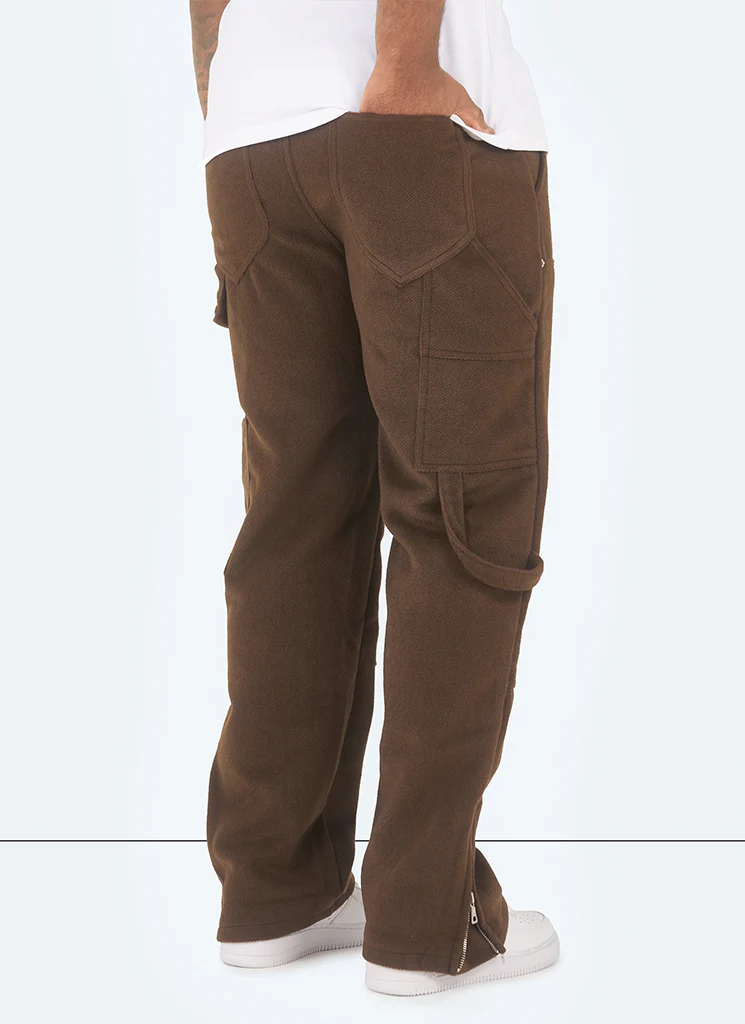 Heavyweight Wool Carpenter Rivet Pants - Brown - Image 4