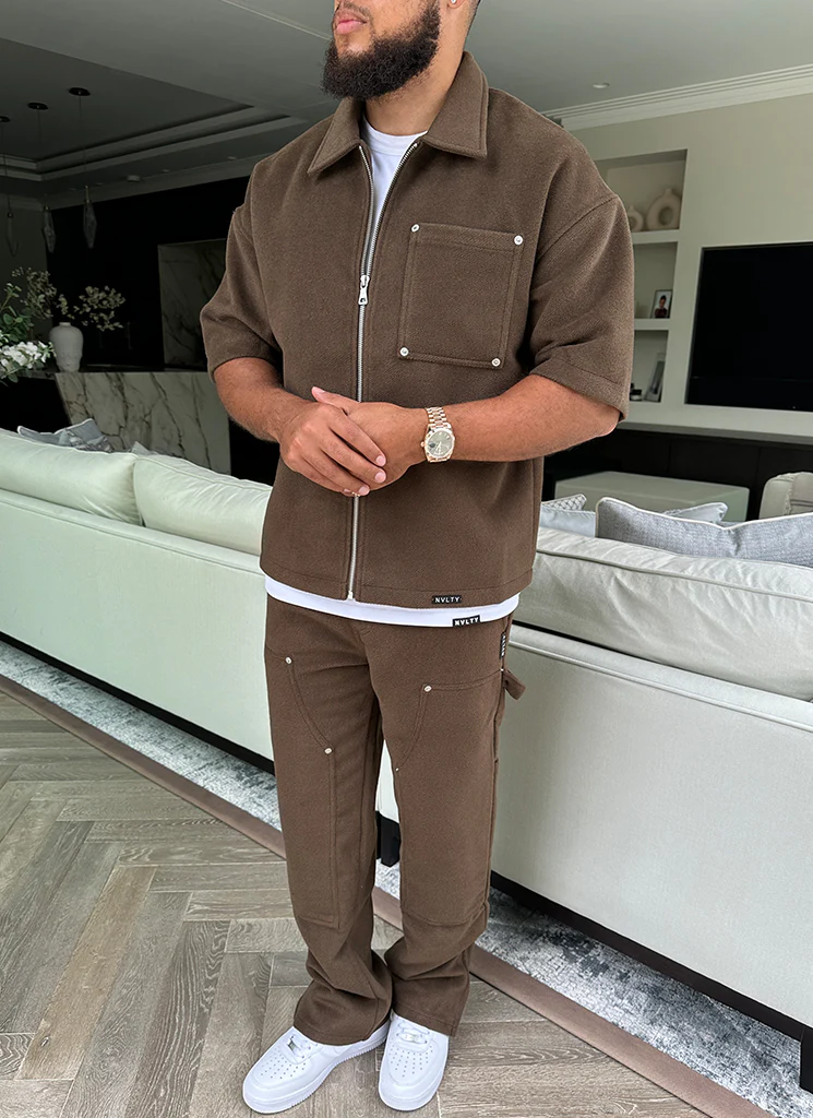 Heavyweight Wool Carpenter Rivet Pants - Brown - Image 5