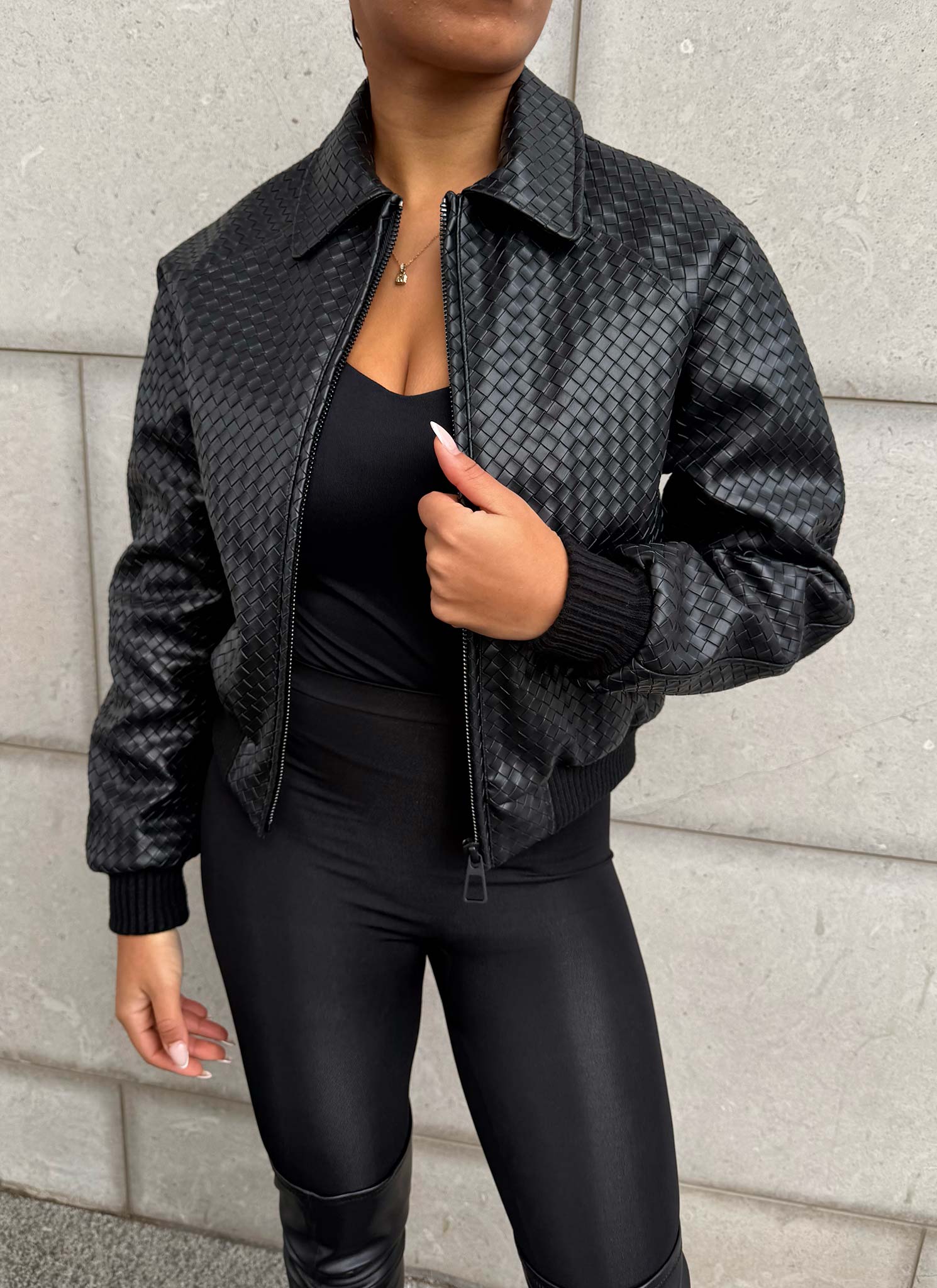Interlock Aviator Jacket - Black - Image 6