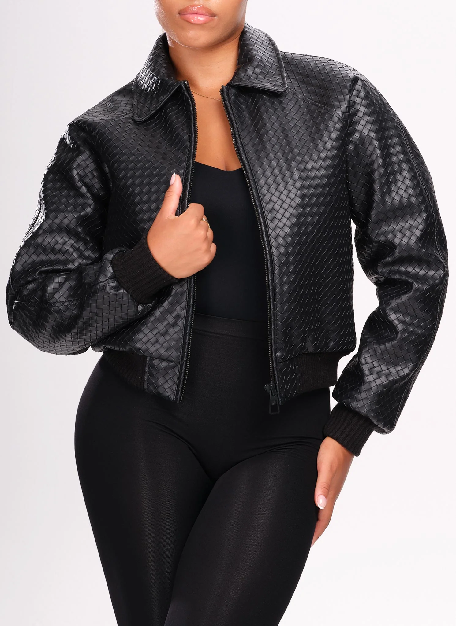 Interlock Aviator Jacket - Black - Image 7