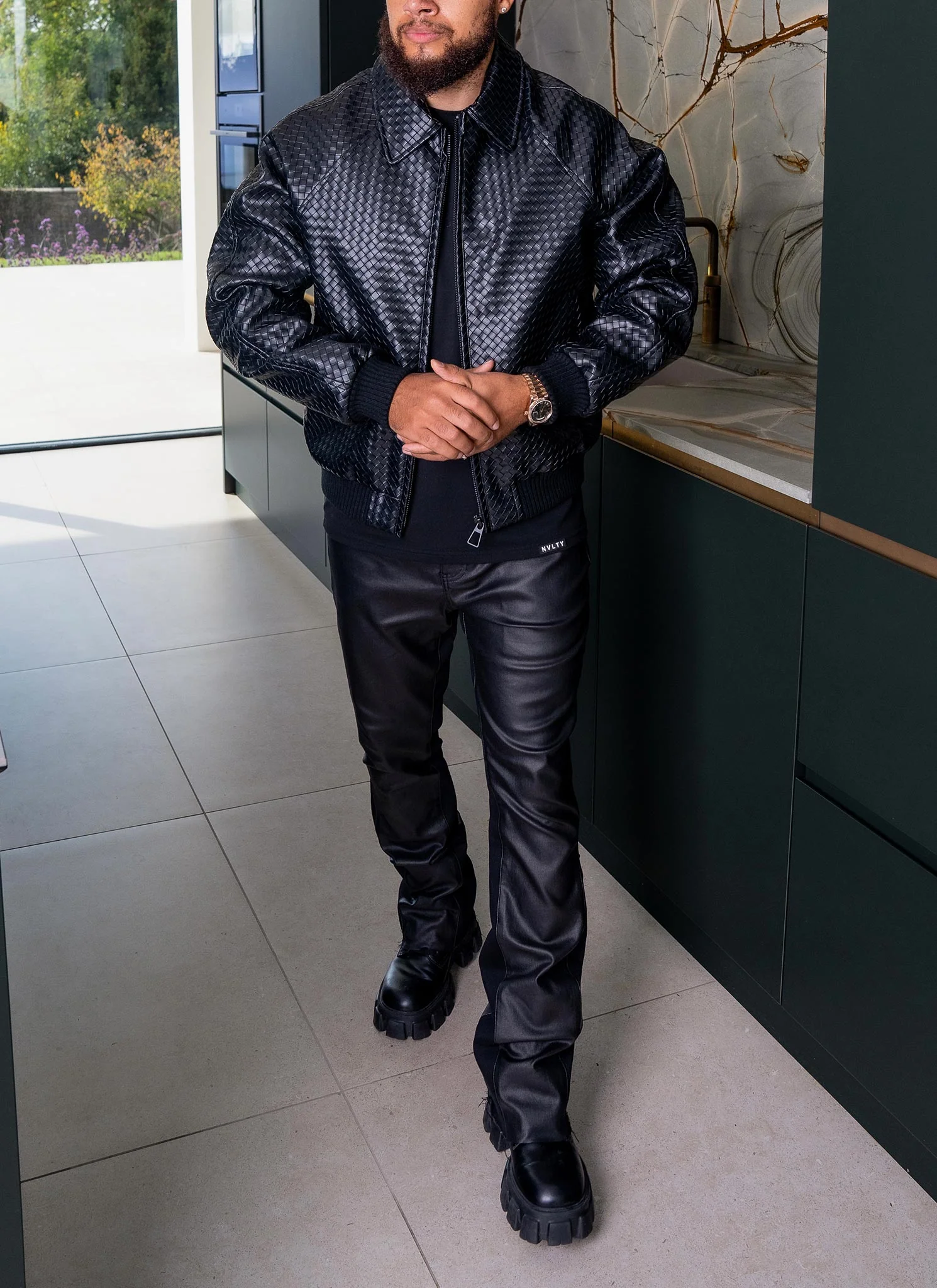 Interlock Aviator Jacket - Black - Image 8