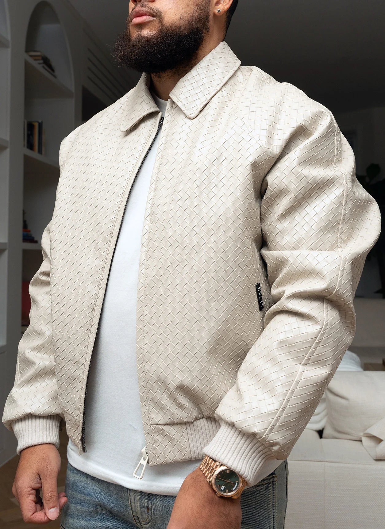 Interlock Aviator Jacket - Ivory - Image 2