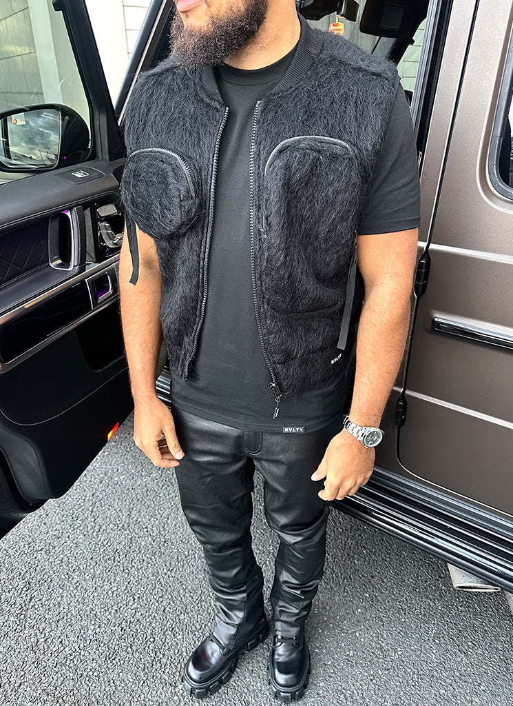 Knit Fitted T-Shirt - Black - Image 5