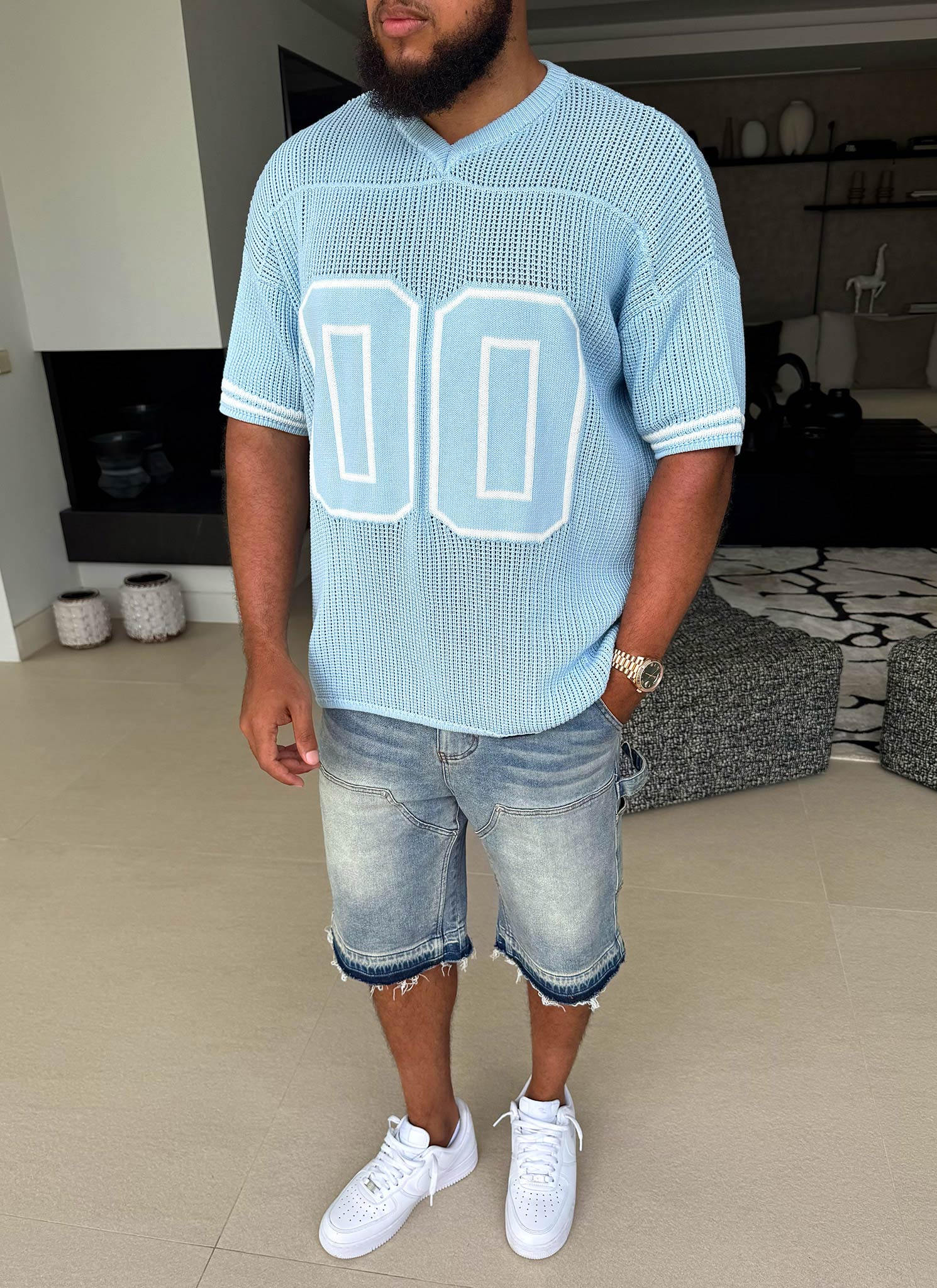 Knitted Members Jersey - Baby Blue - Image 14