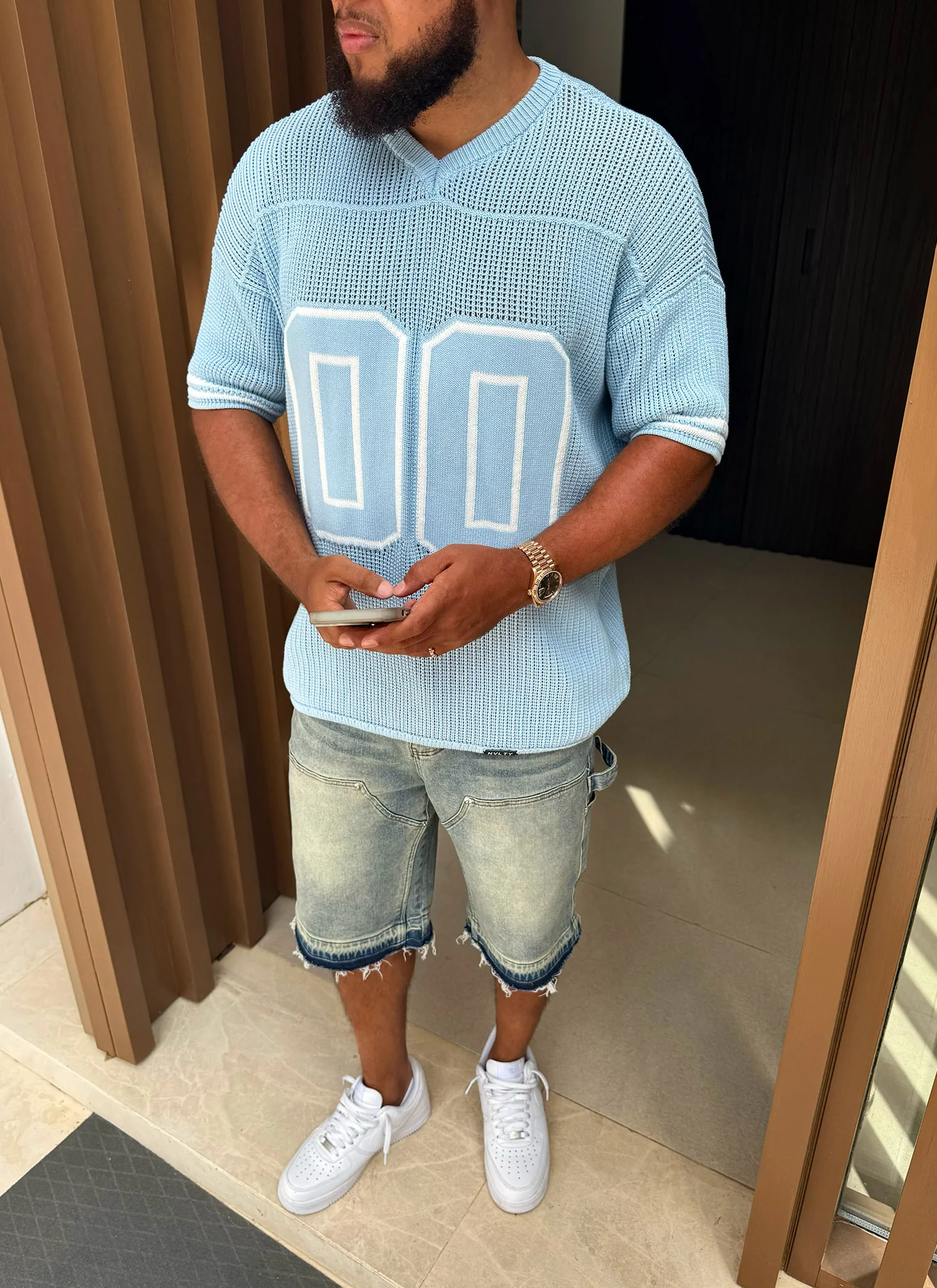 Knitted Members Jersey - Baby Blue - Image 16