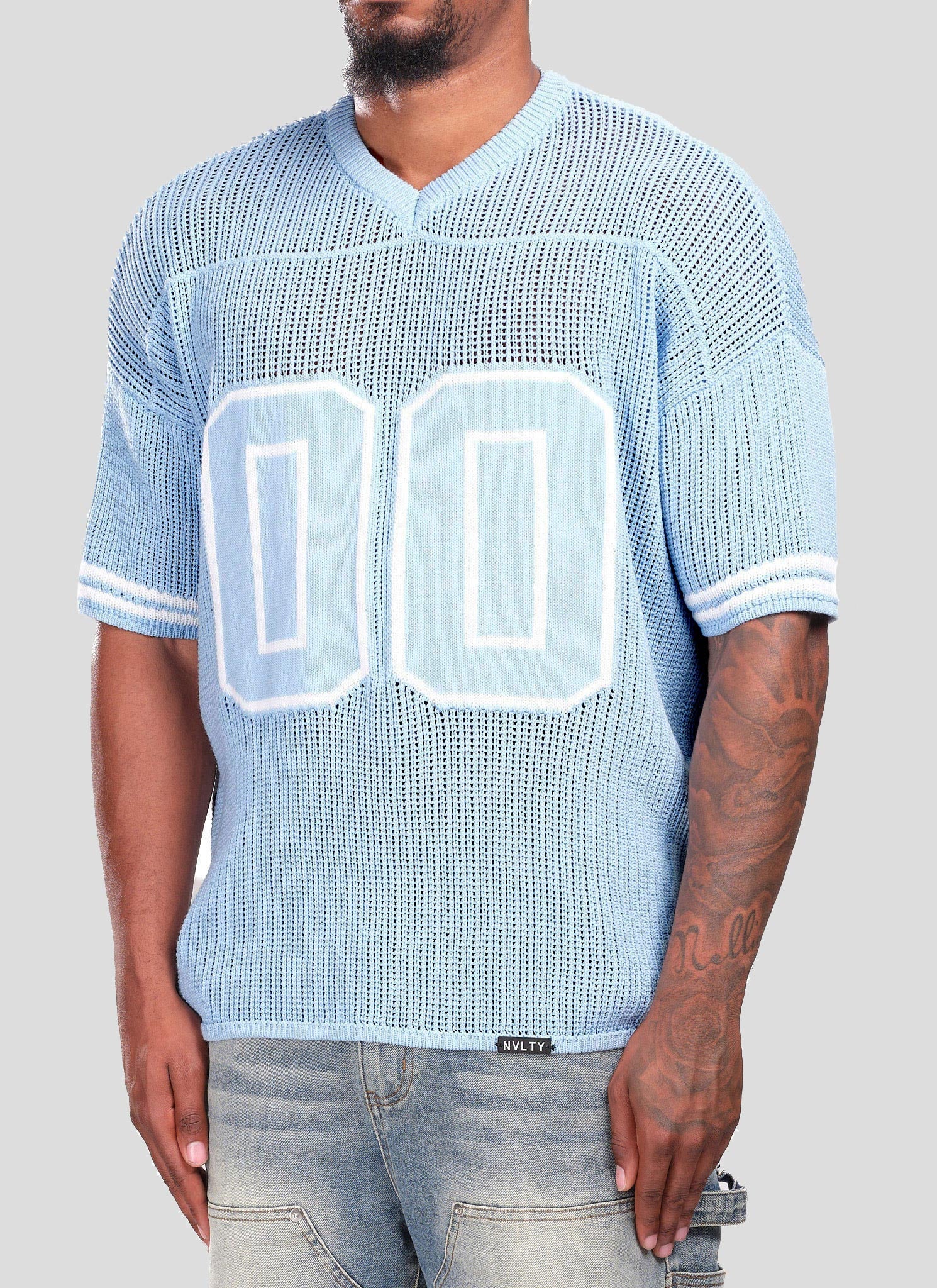Knitted Members Jersey - Baby Blue - Image 4