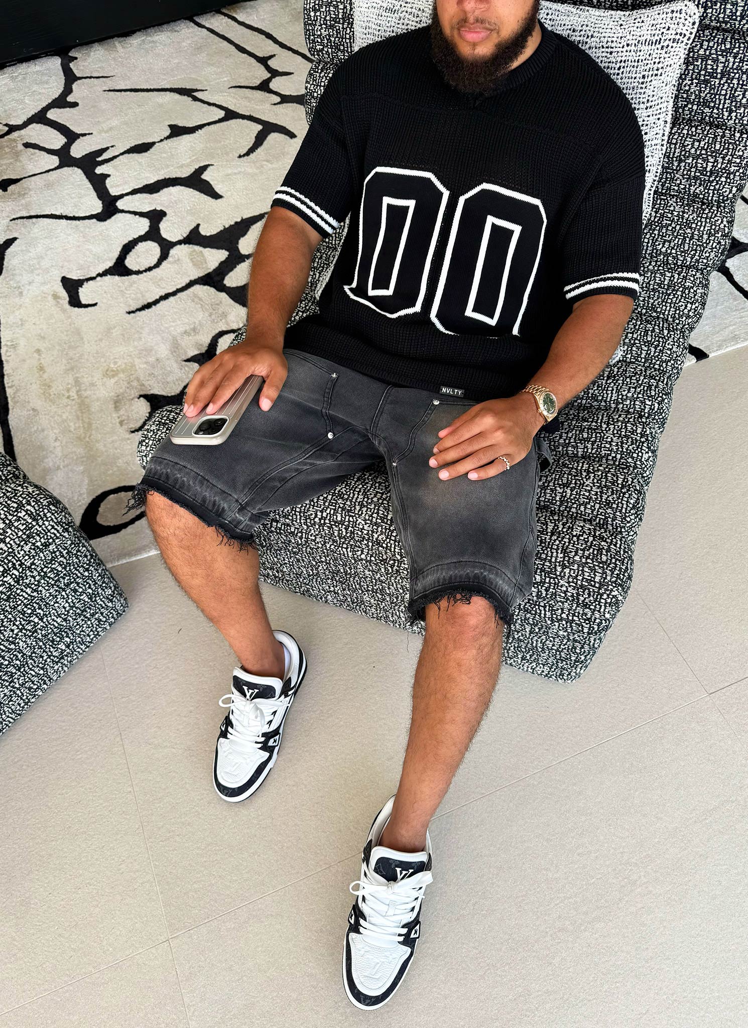 Knitted Members Jersey - Black - Image 12